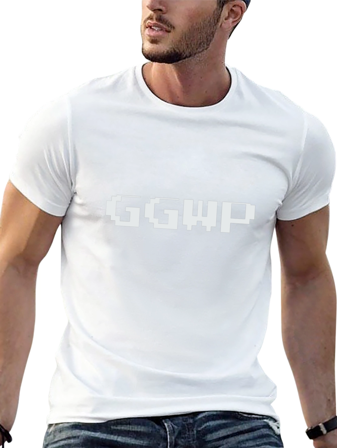 Pixelated GGWP Graphic Tee - Black Crew Neck