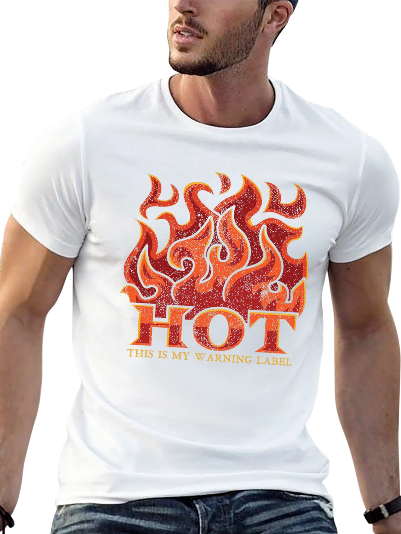 Hot Warning Label Black T-Shirt