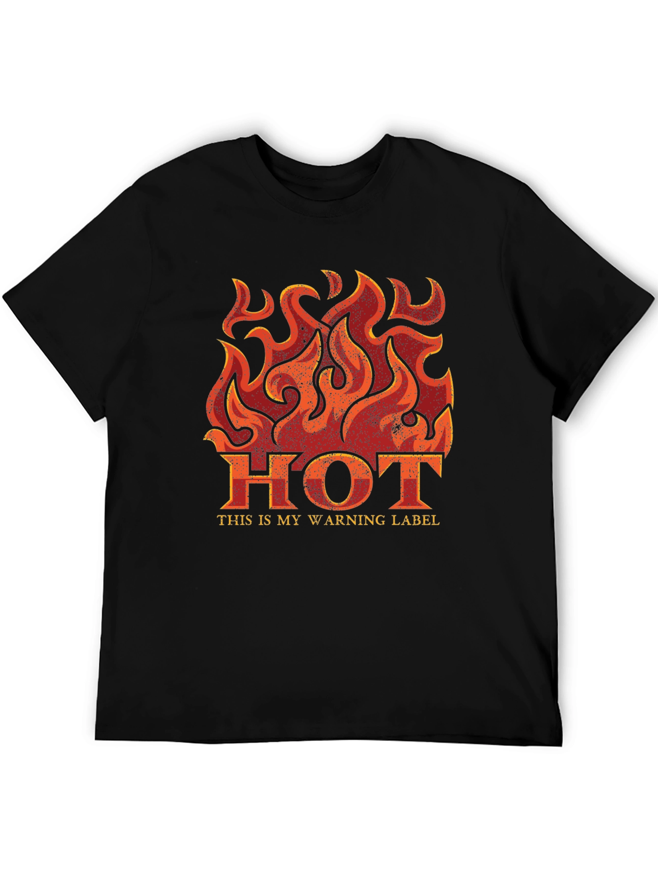 Hot Warning Label Black T-Shirt