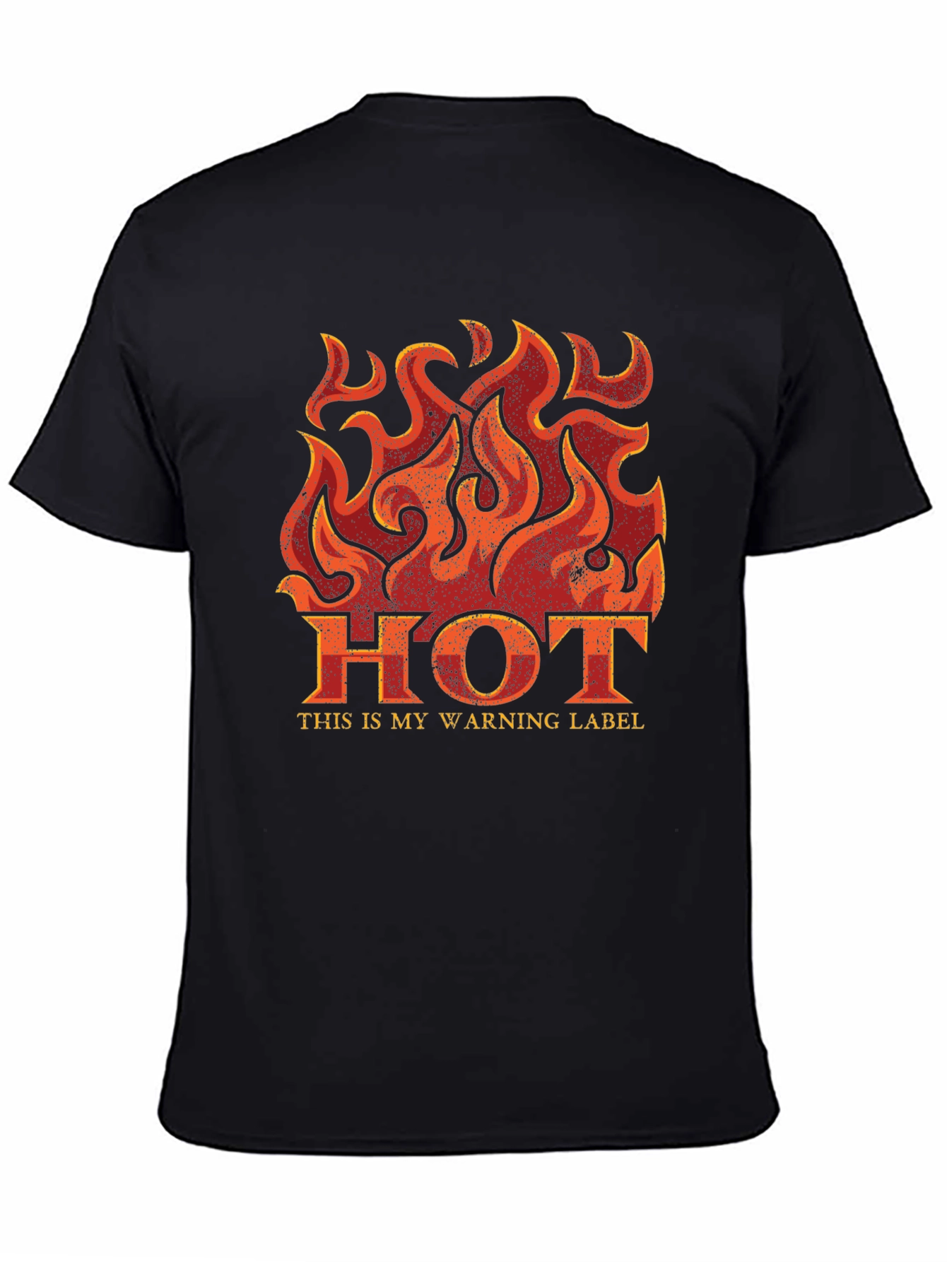 Hot Warning Label Black T-Shirt
