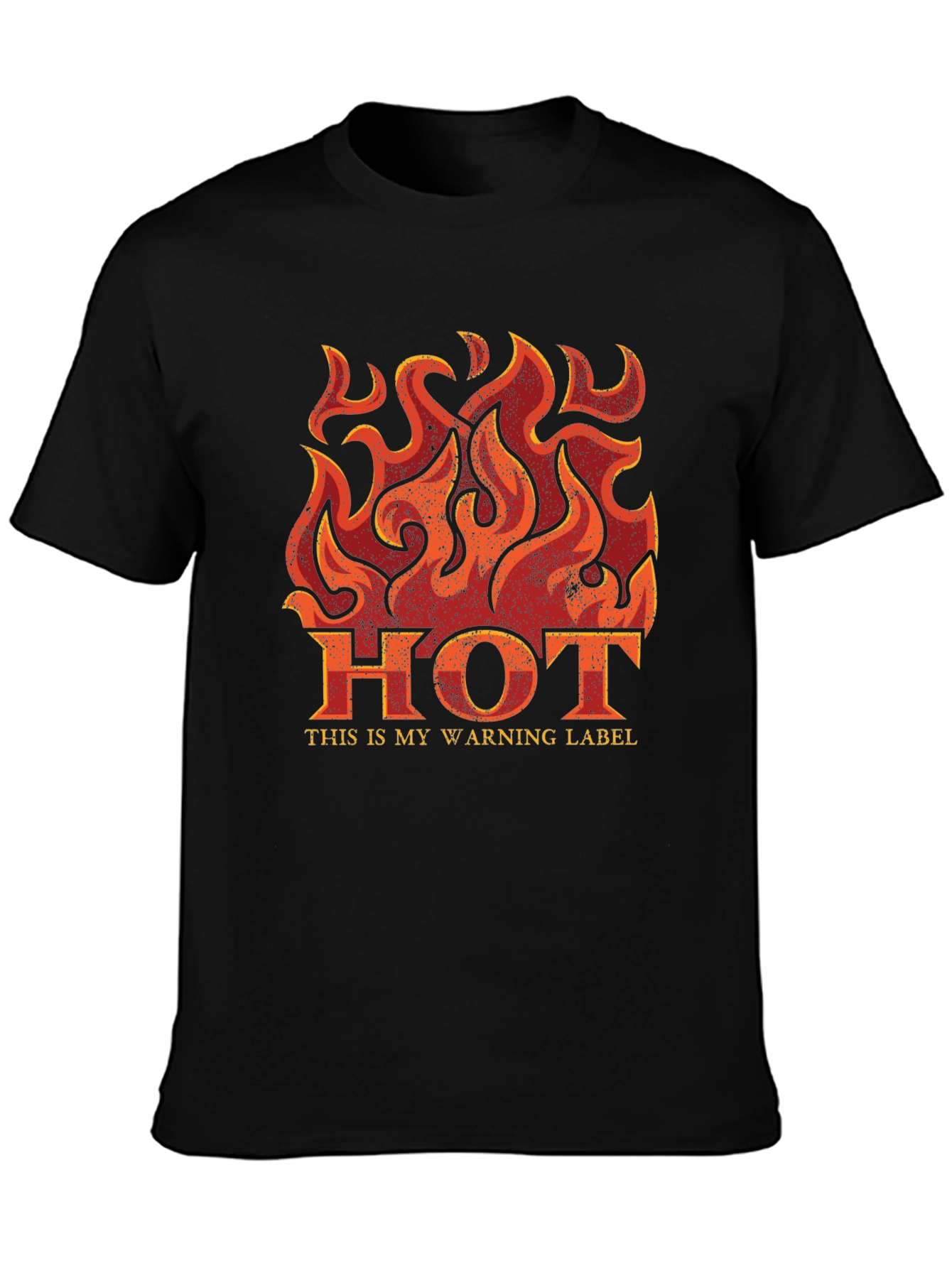 Hot Warning Label Black T-Shirt