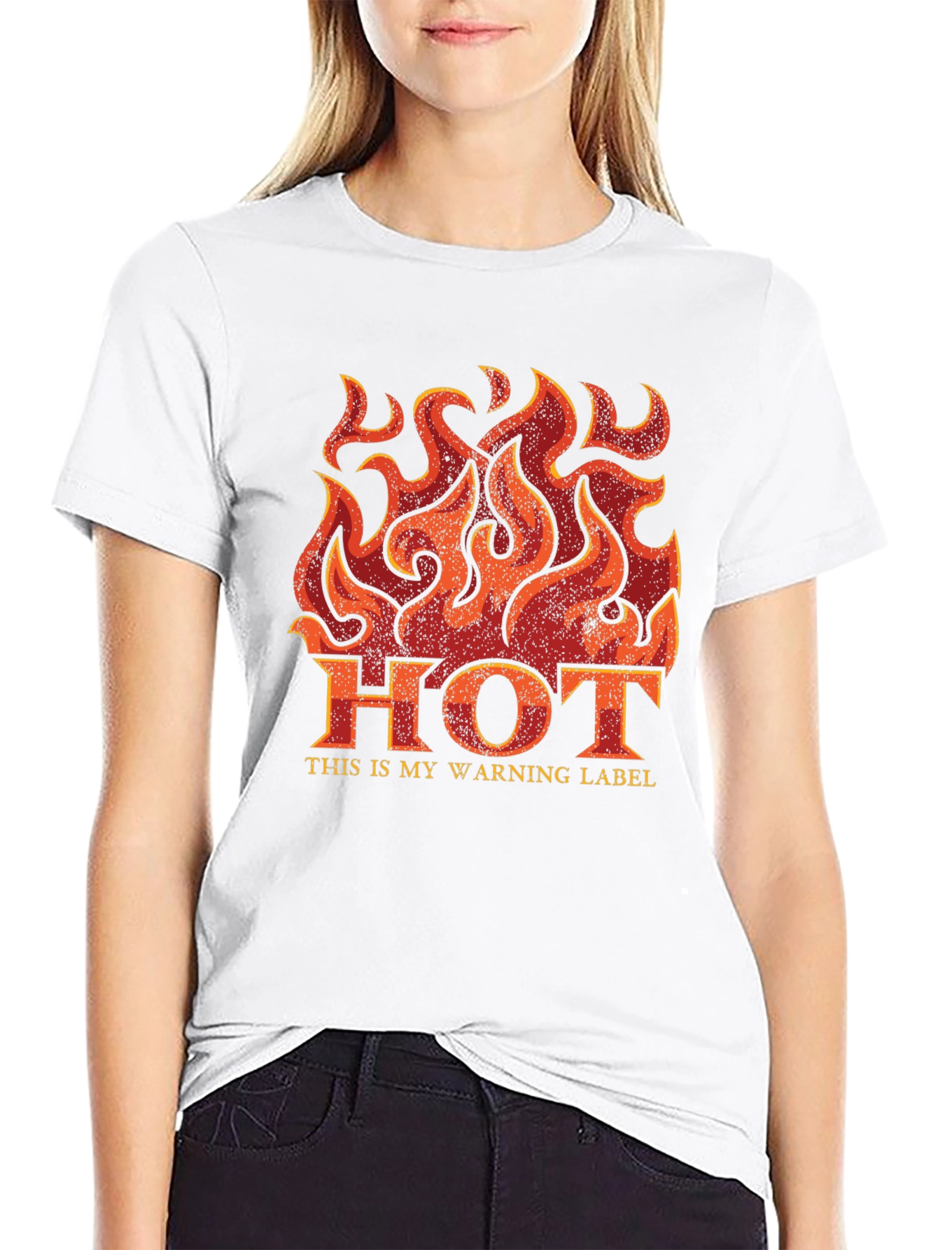 Hot Warning Label Black T-Shirt