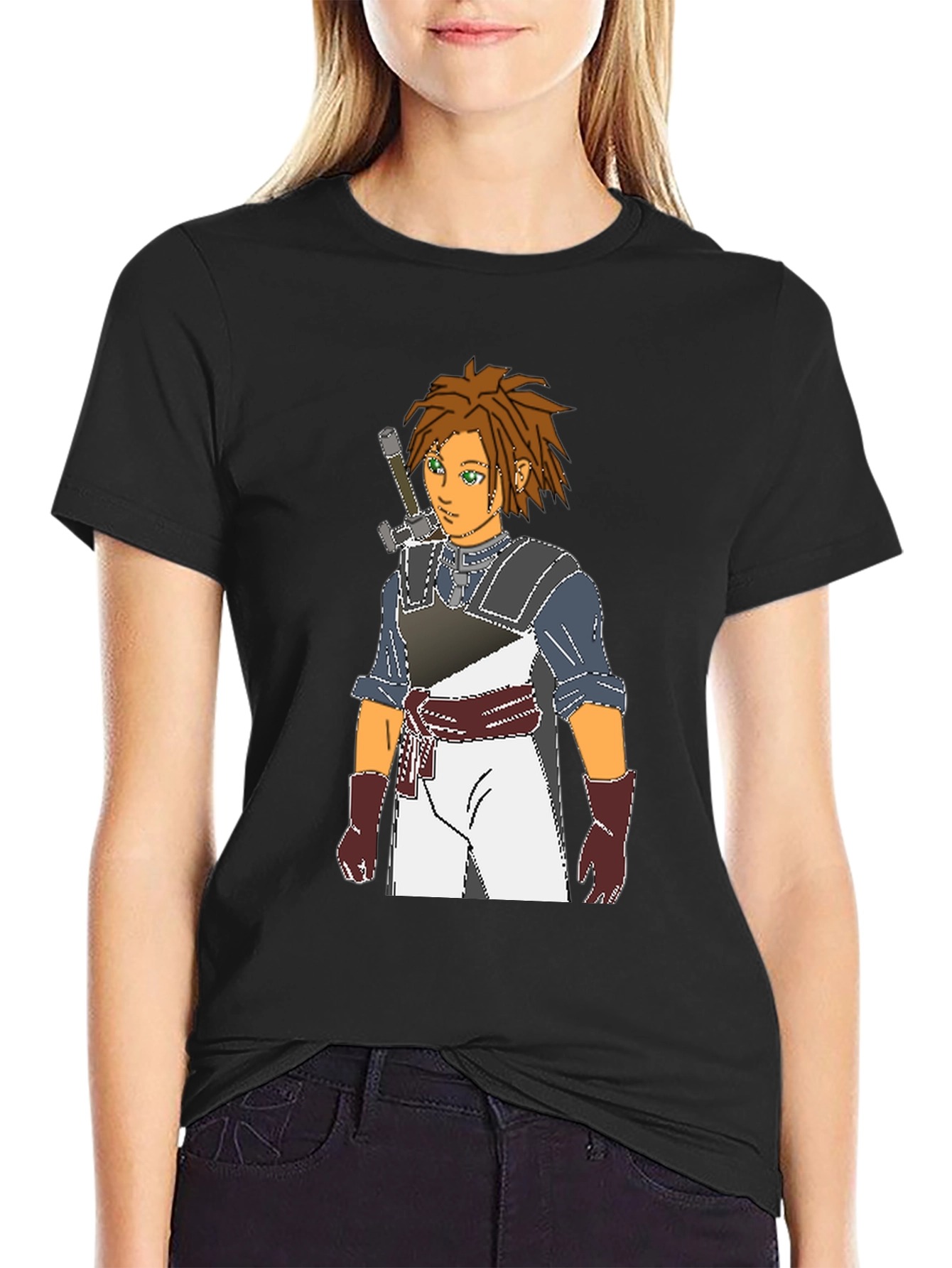 Anime Character Graphic Black T-Shirt