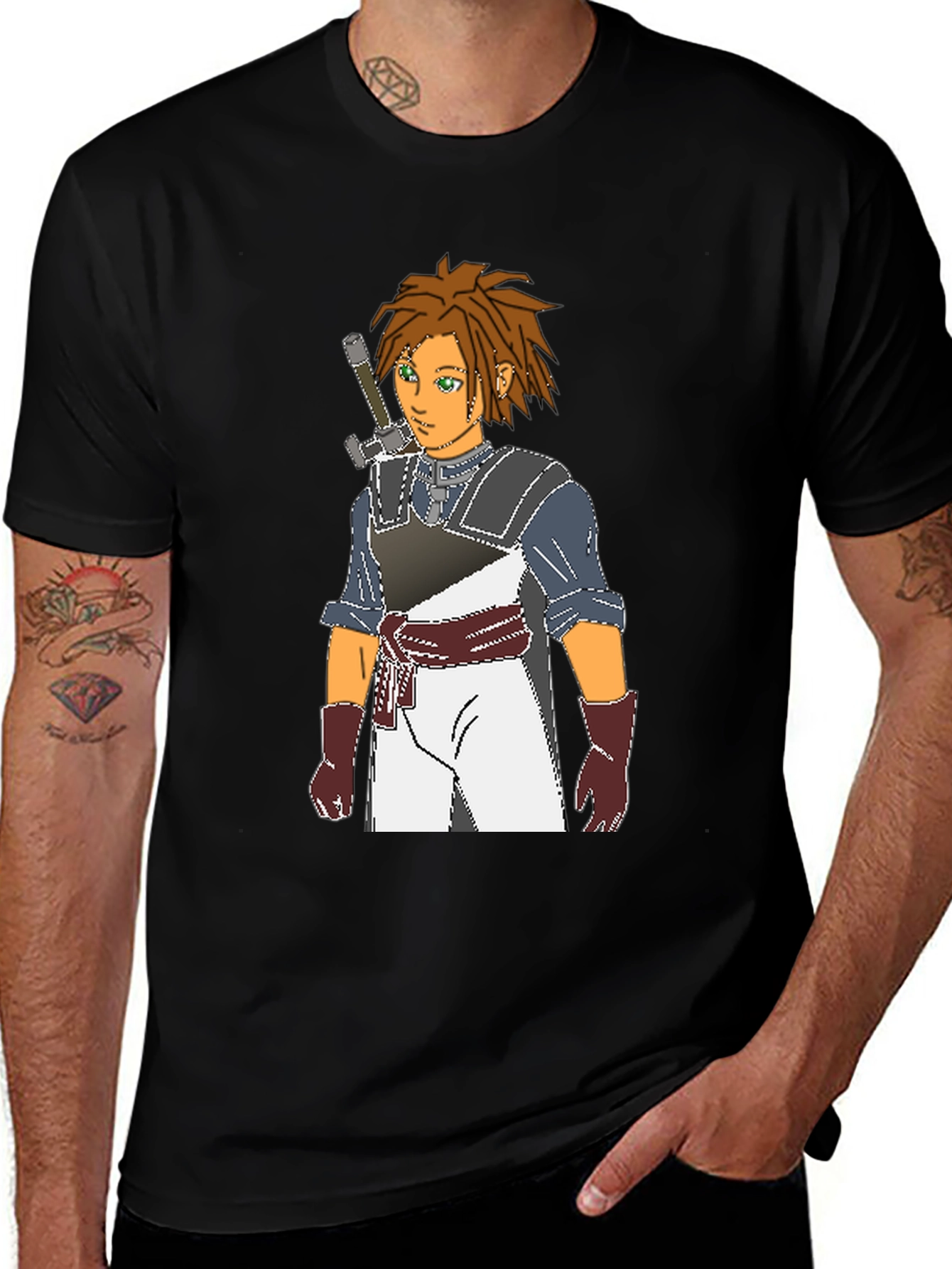 Anime Character Graphic Black T-Shirt