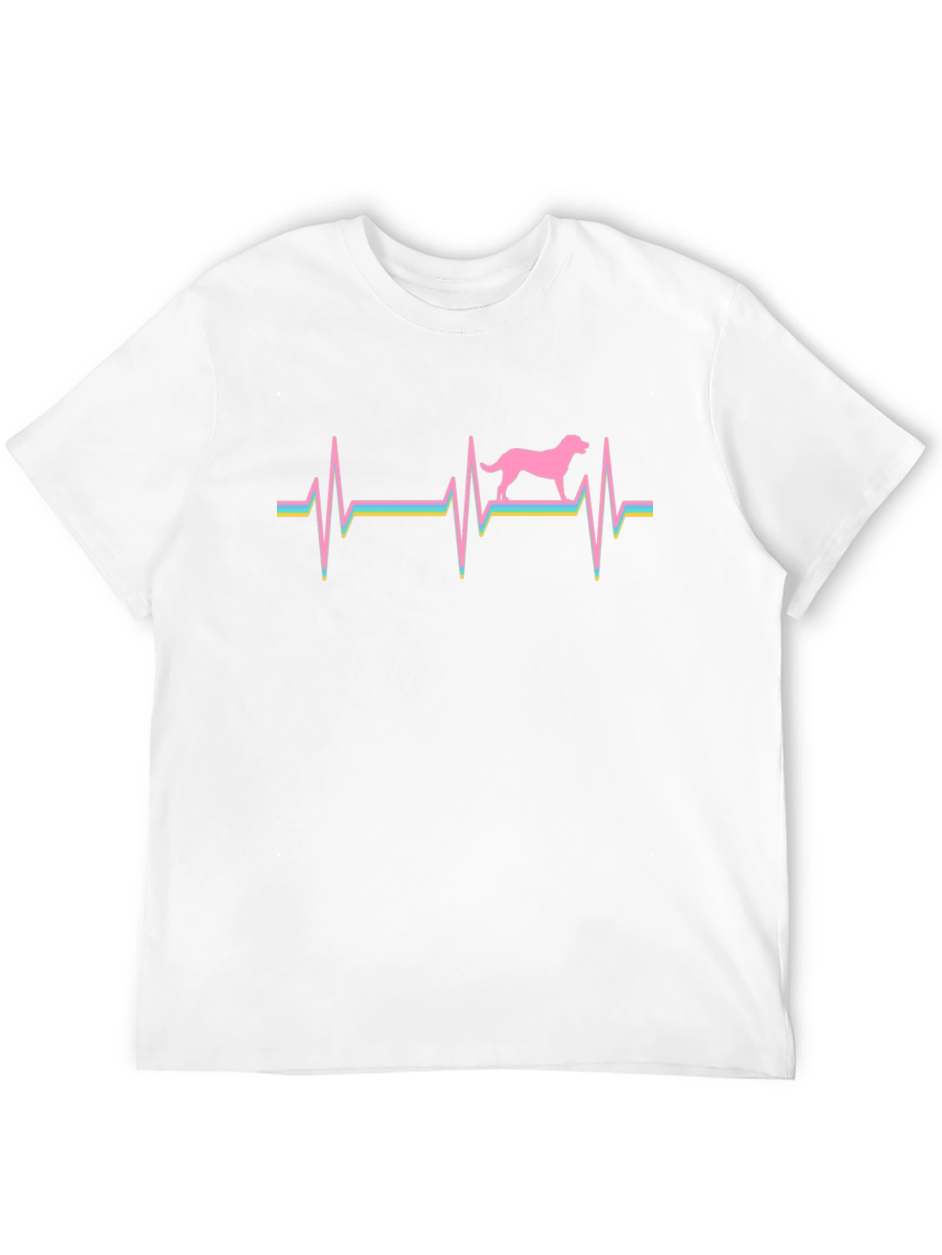 Dog Heartbeat Graphic Tee - Black Casual T-Shirt