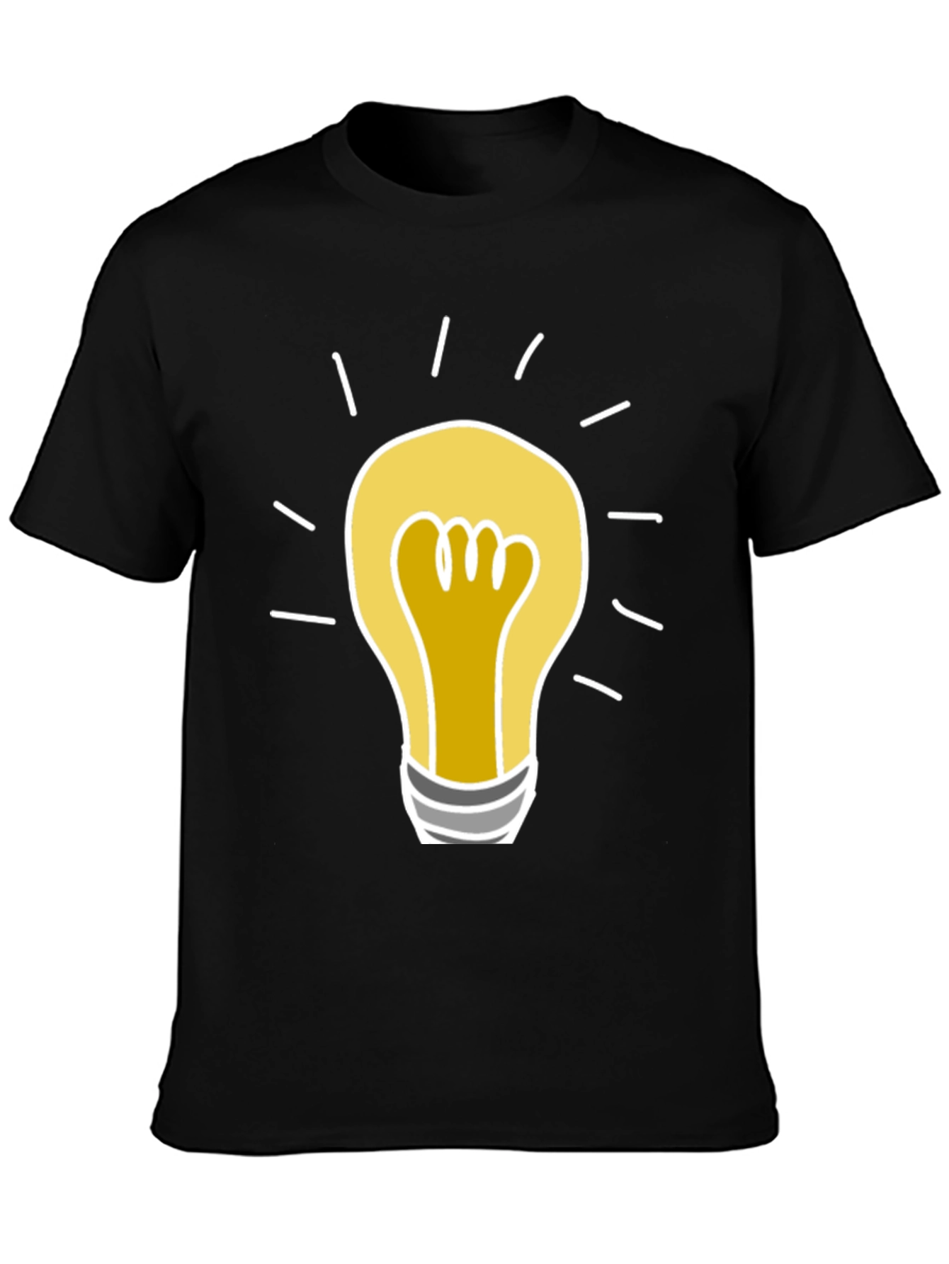 Idea Bulb Graphic Tee - Soft Cotton Black T-Shirt