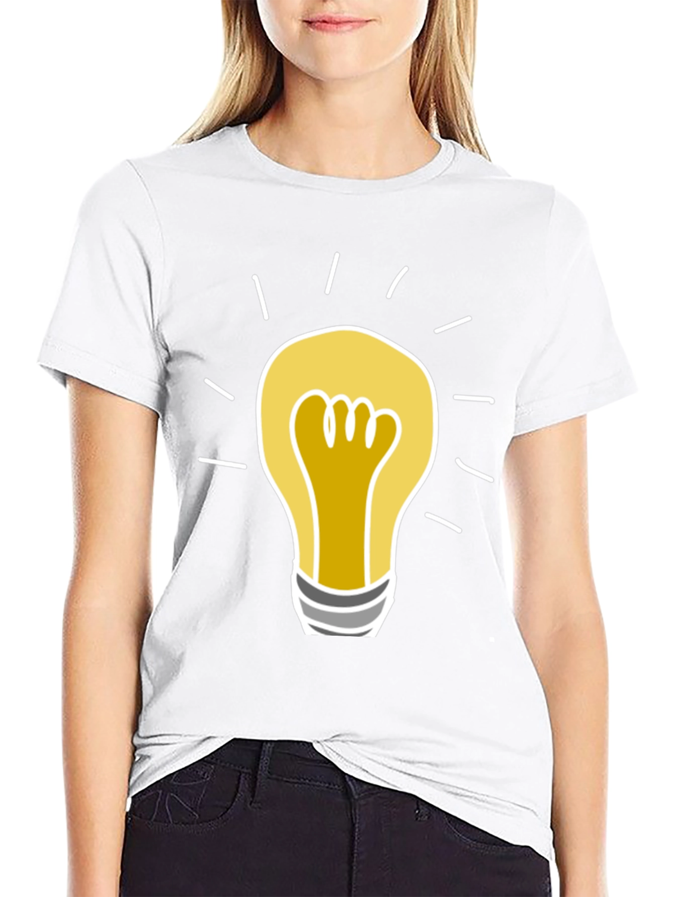 Idea Bulb Graphic Tee - Soft Cotton Black T-Shirt