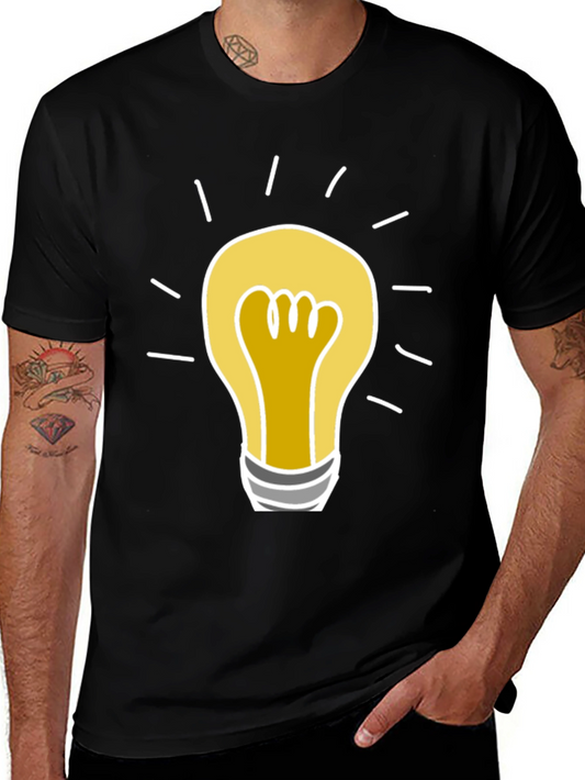 Idea Bulb Graphic Tee - Soft Cotton Black T-Shirt