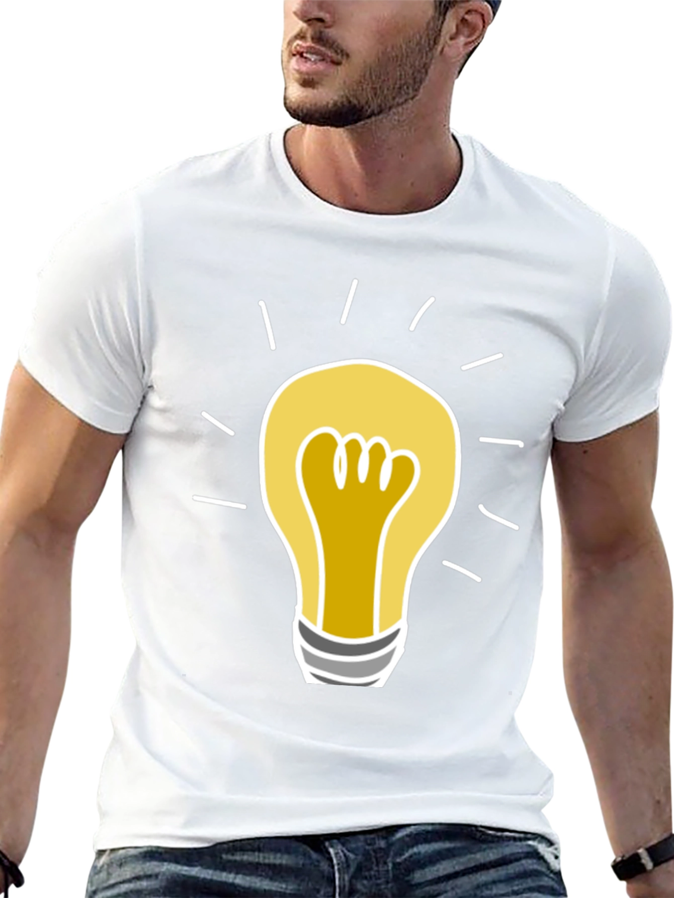 Idea Bulb Graphic Tee - Soft Cotton Black T-Shirt