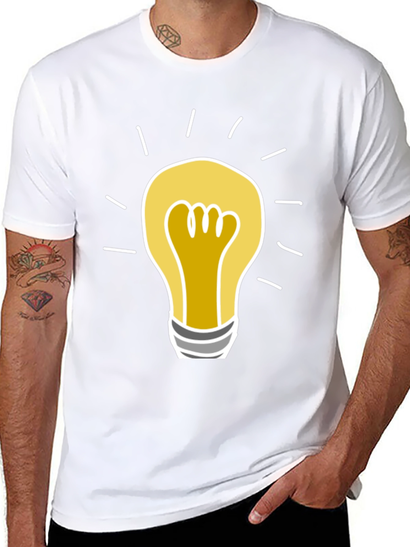 Idea Bulb Graphic Tee - Soft Cotton Black T-Shirt