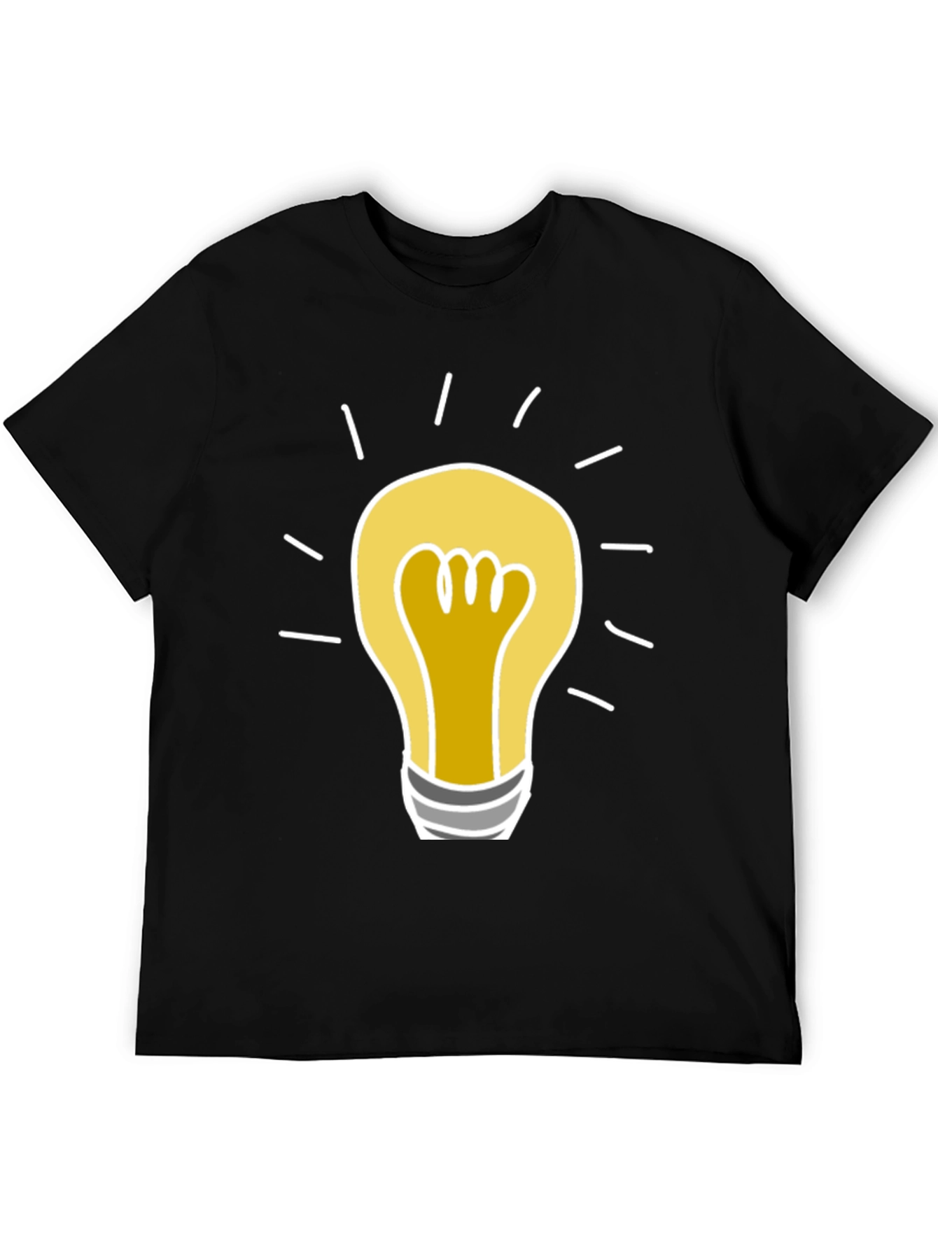 Idea Bulb Graphic Tee - Soft Cotton Black T-Shirt