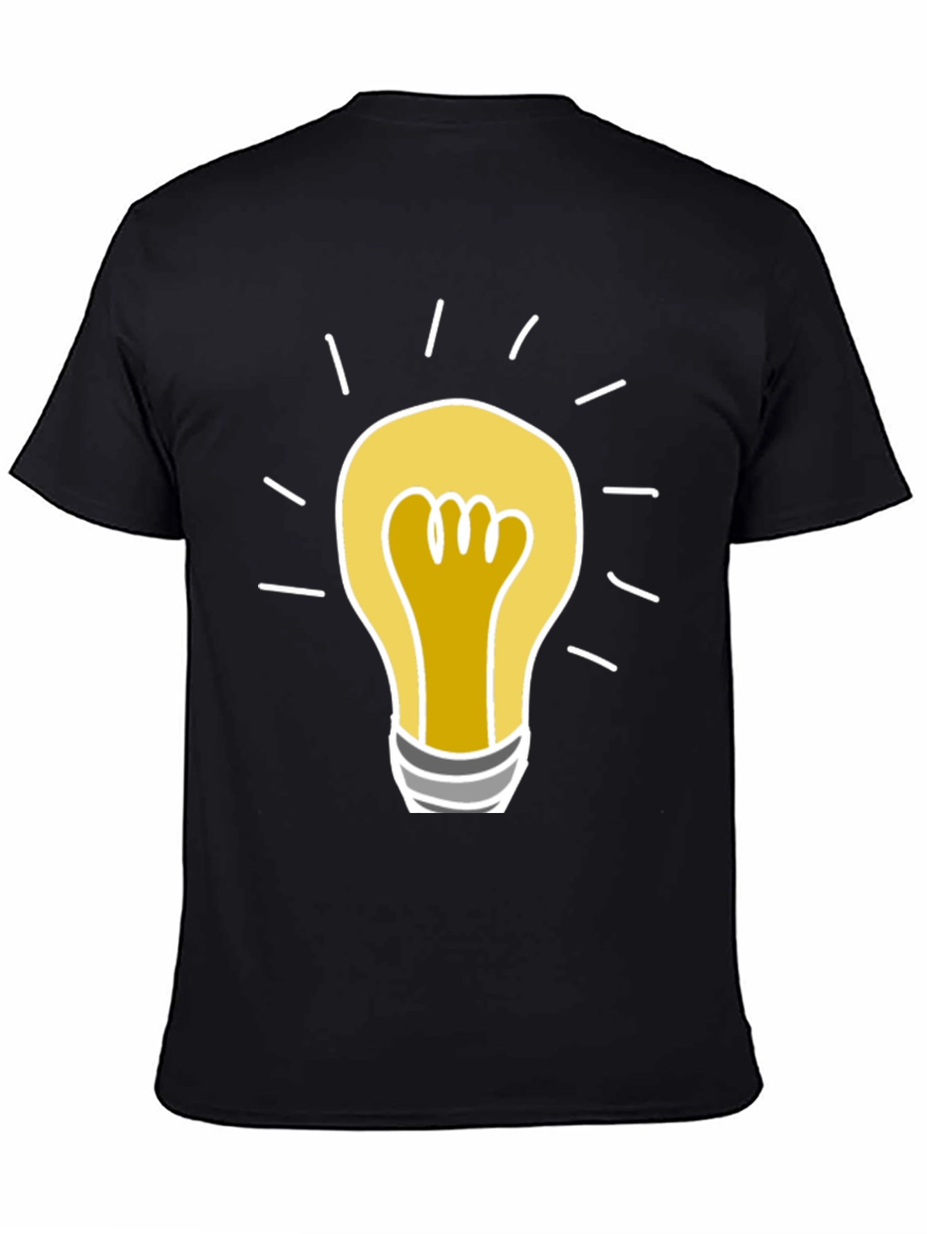 Idea Bulb Graphic Tee - Soft Cotton Black T-Shirt