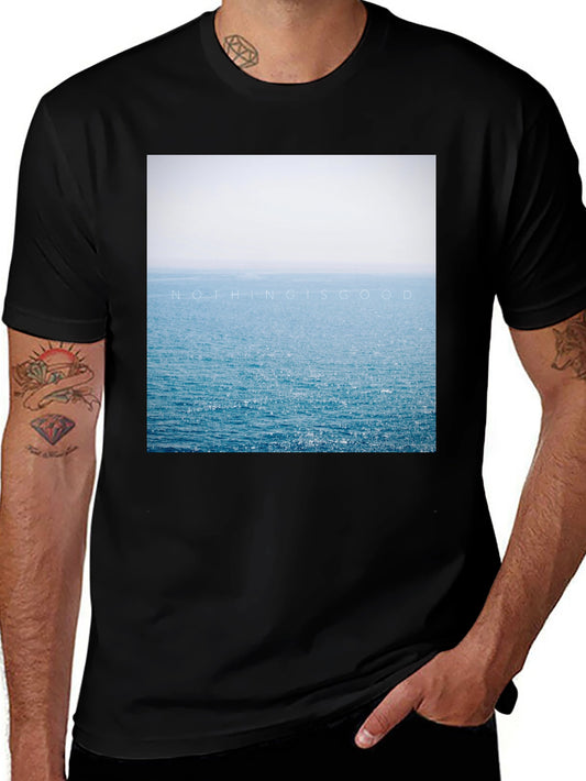 Ocean View Graphic Tee - Nothing Is Good Black T-Shirt