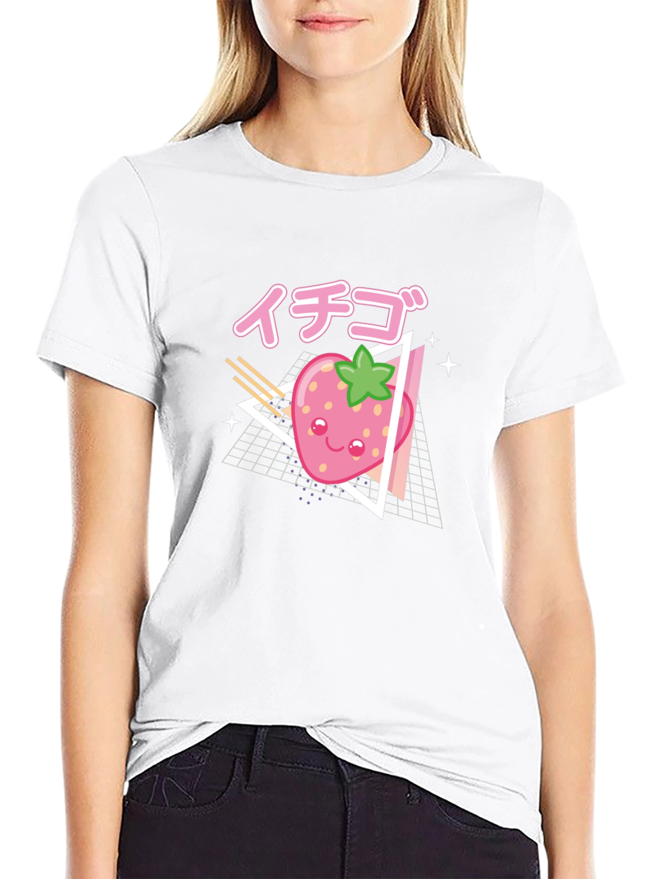 Kawaii Strawberry T-Shirt - Retro Anime Style