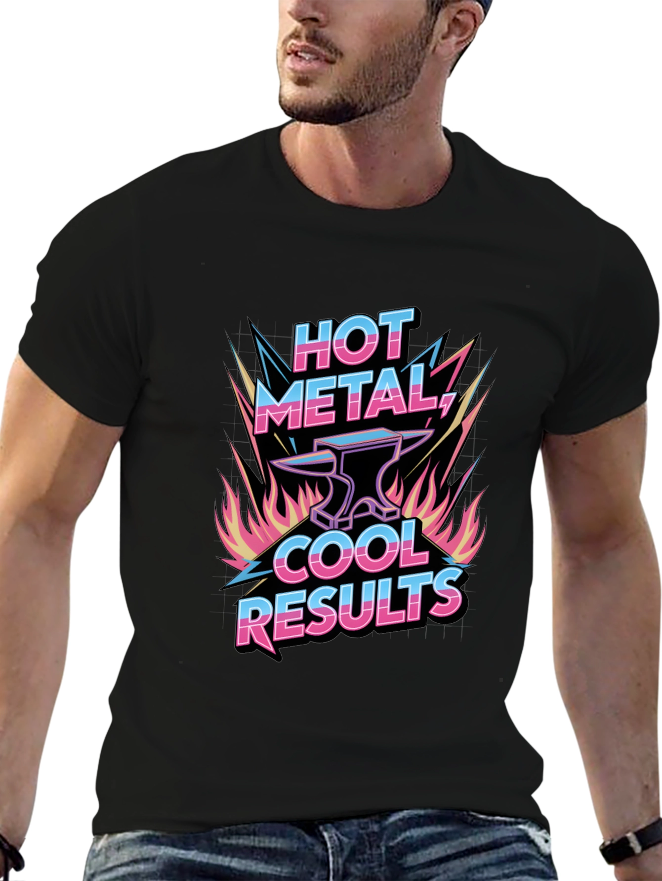 Hot Metal Cool Results Black Graphic Tee