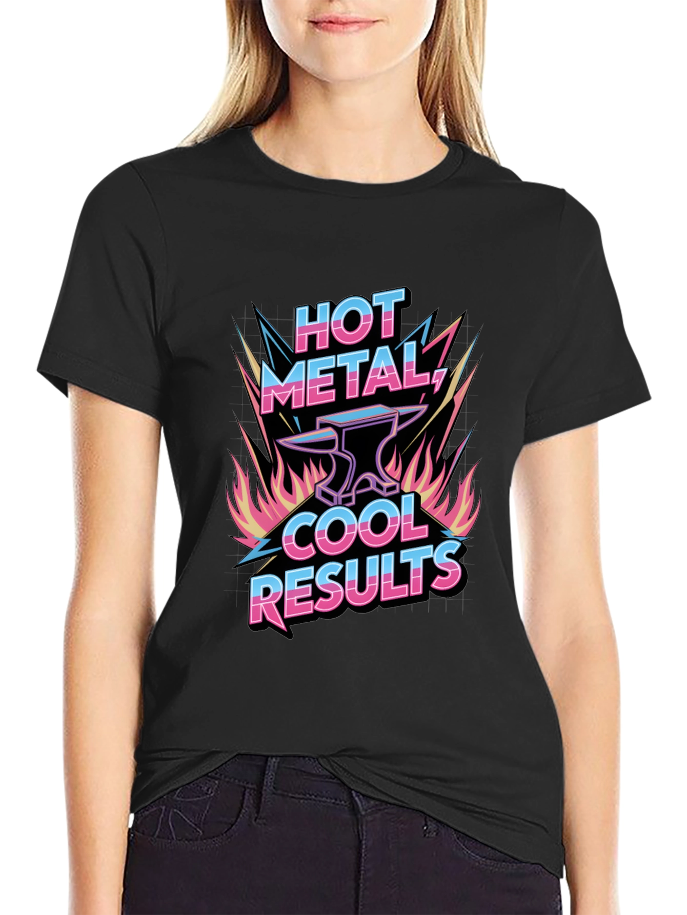 Hot Metal Cool Results Black Graphic Tee
