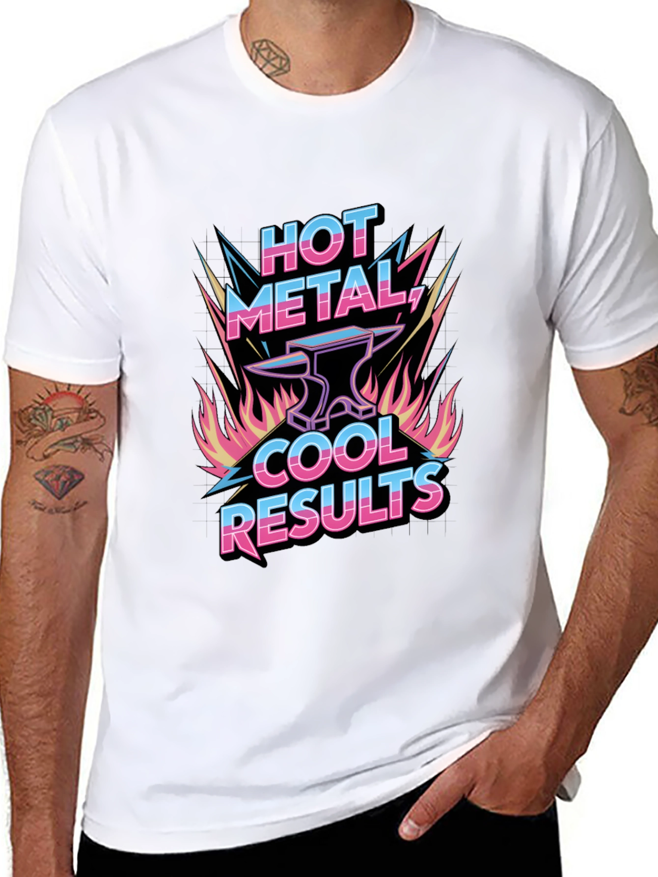 Hot Metal Cool Results Black Graphic Tee