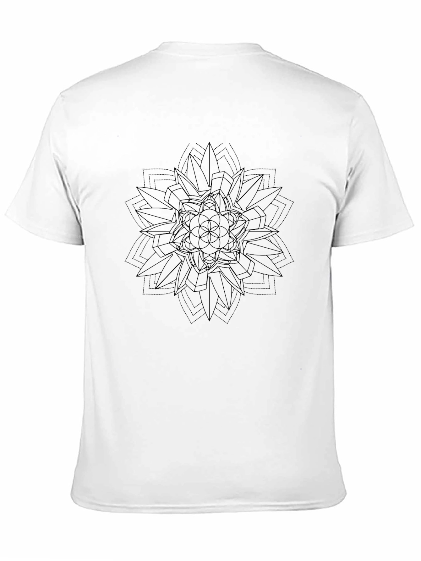 Geometric Mandala Graphic Tee - Mens Black T-Shirt