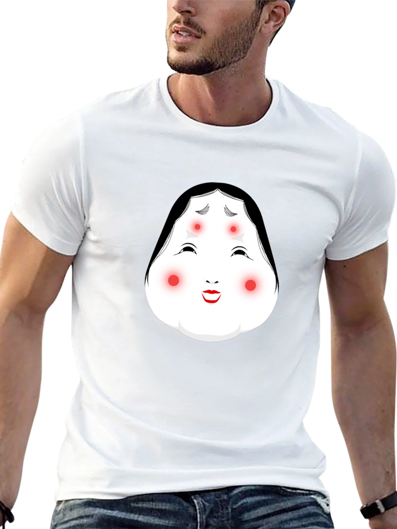 Kabuki Mask Graphic Black T-Shirt