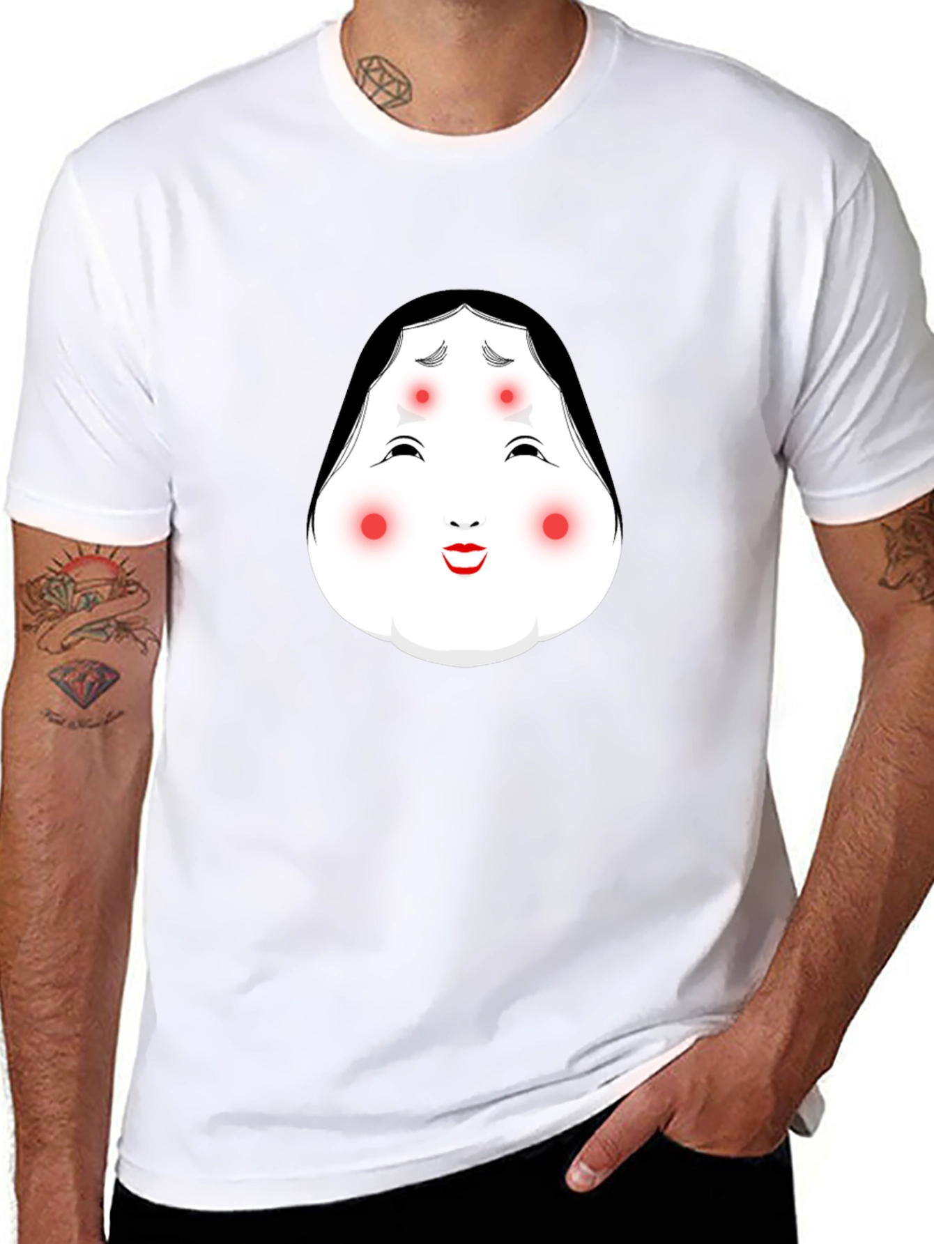 Kabuki Mask Graphic Black T-Shirt