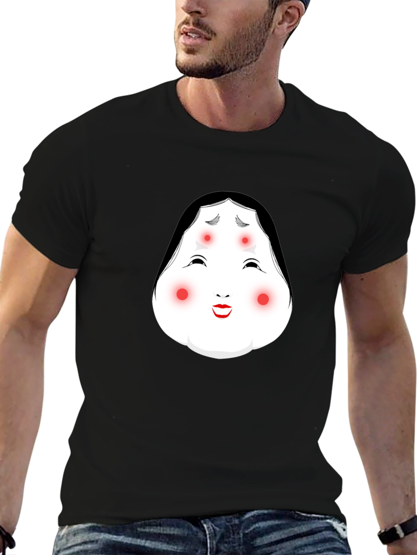 Kabuki Mask Graphic Black T-Shirt