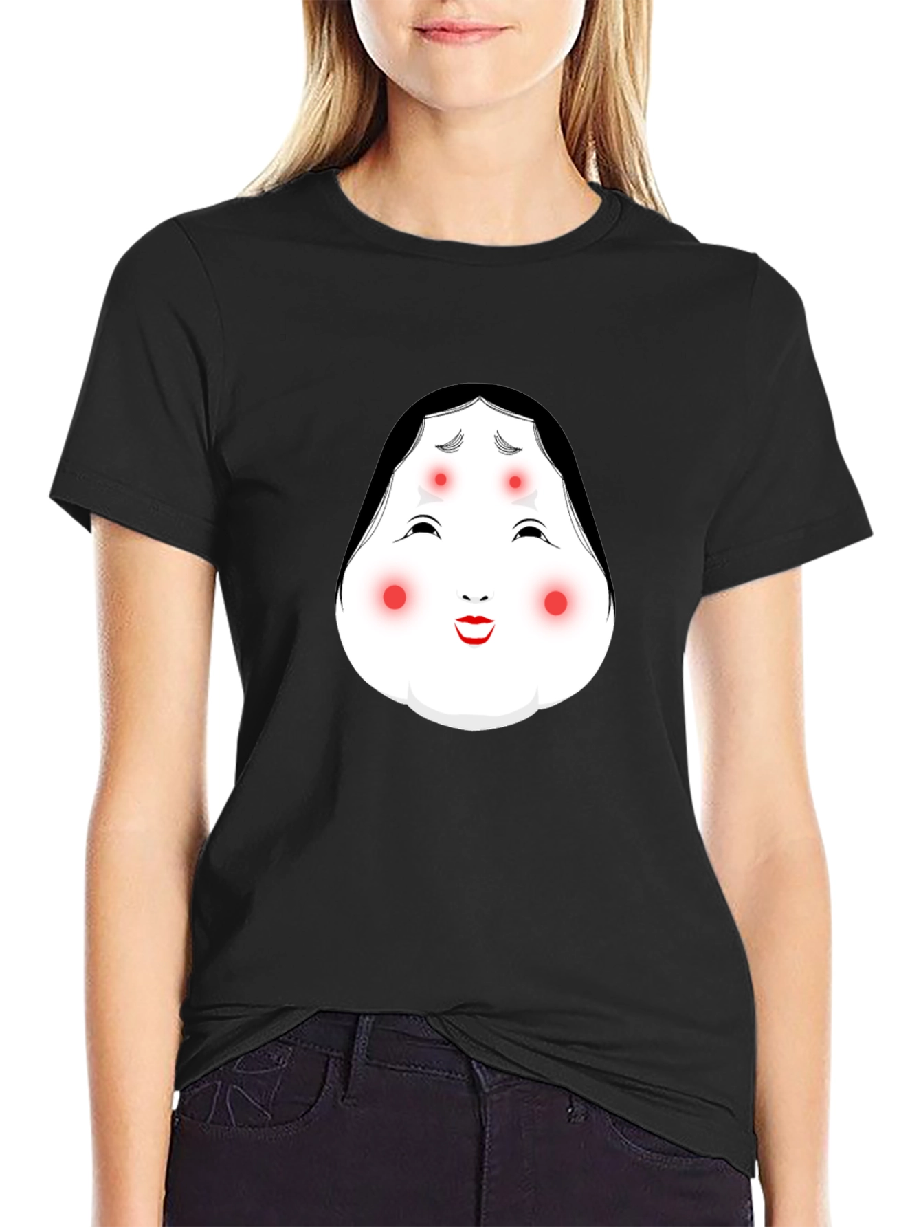 Kabuki Mask Graphic Black T-Shirt