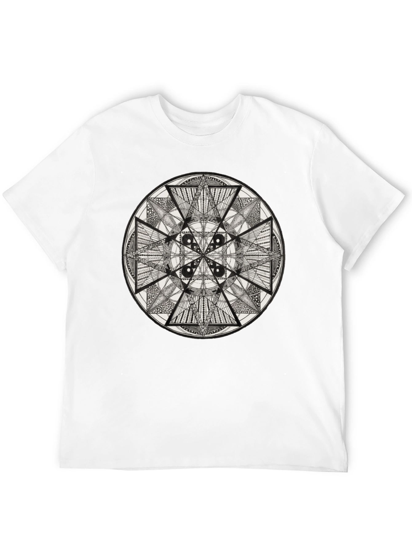 Geometric Mandala Tee - Black Graphic T-Shirt