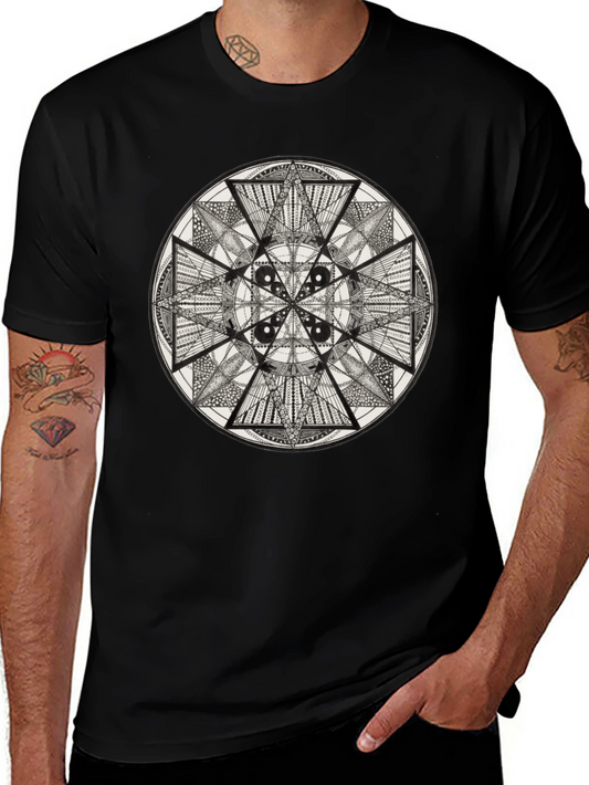 Geometric Mandala Tee - Black Graphic T-Shirt