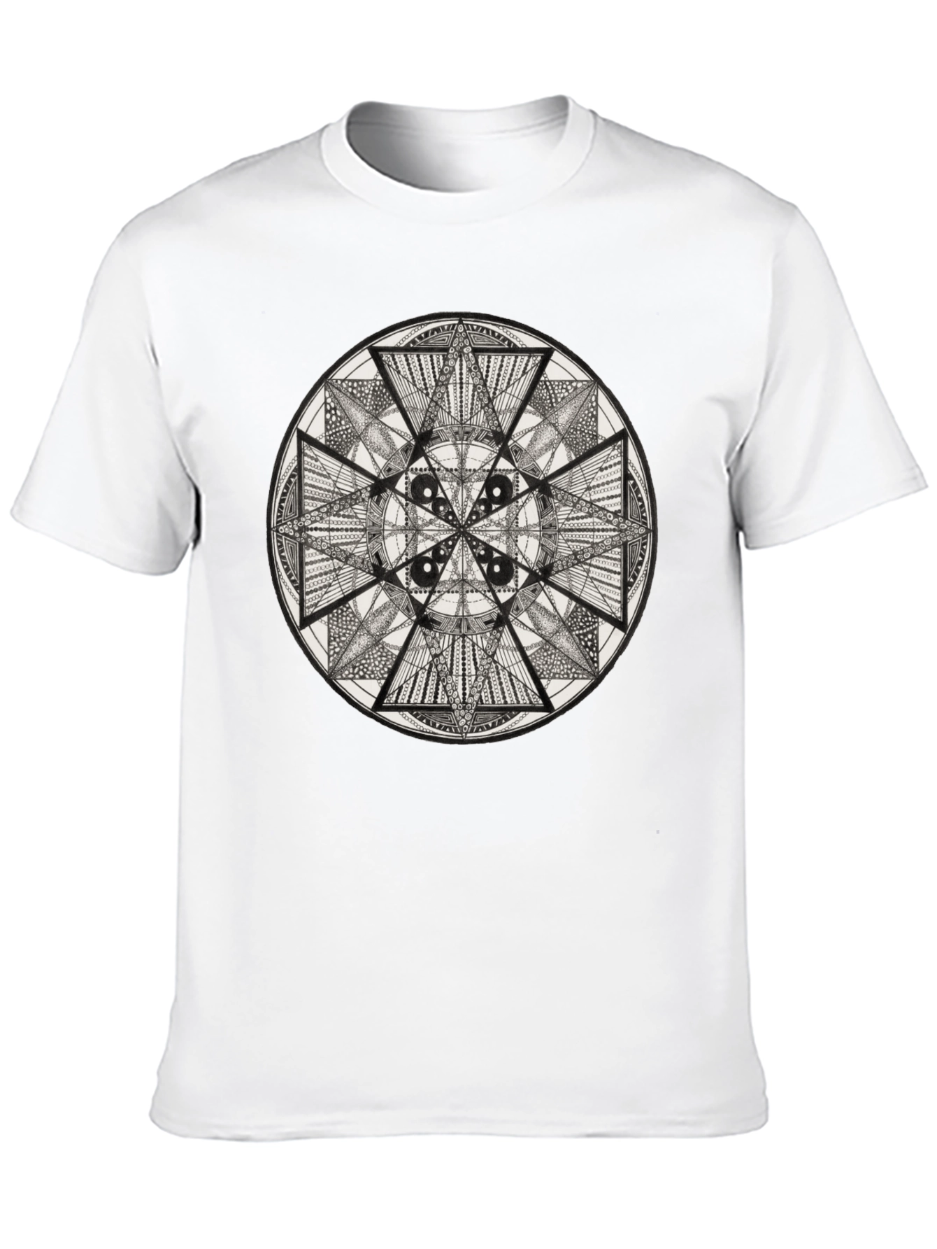 Geometric Mandala Tee - Black Graphic T-Shirt