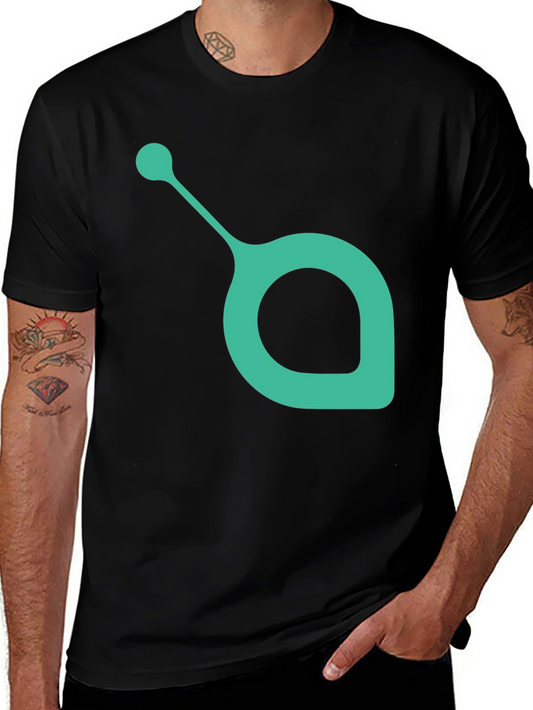 Modern Teal Symbol Black T-Shirt