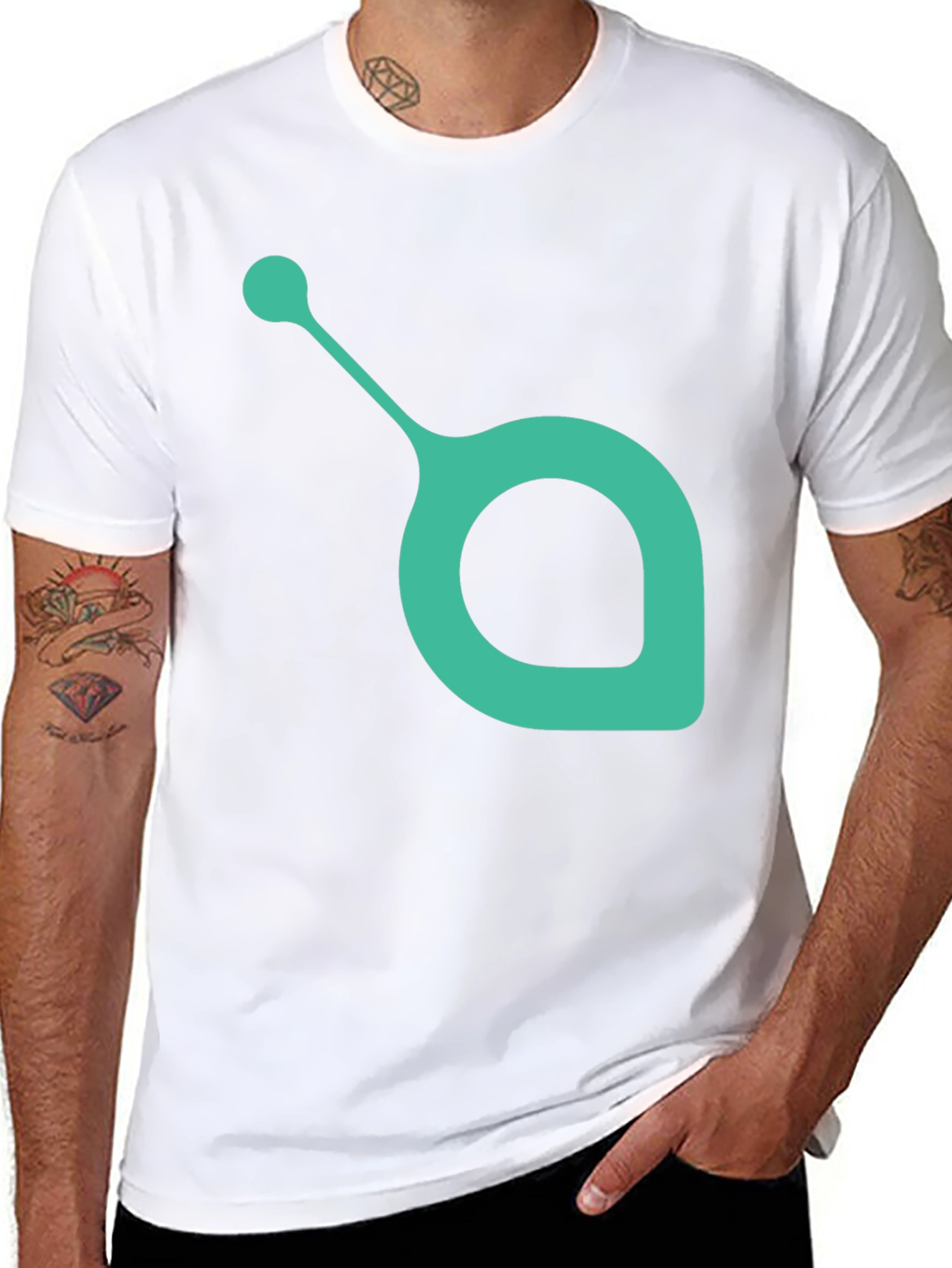 Modern Teal Symbol Black T-Shirt