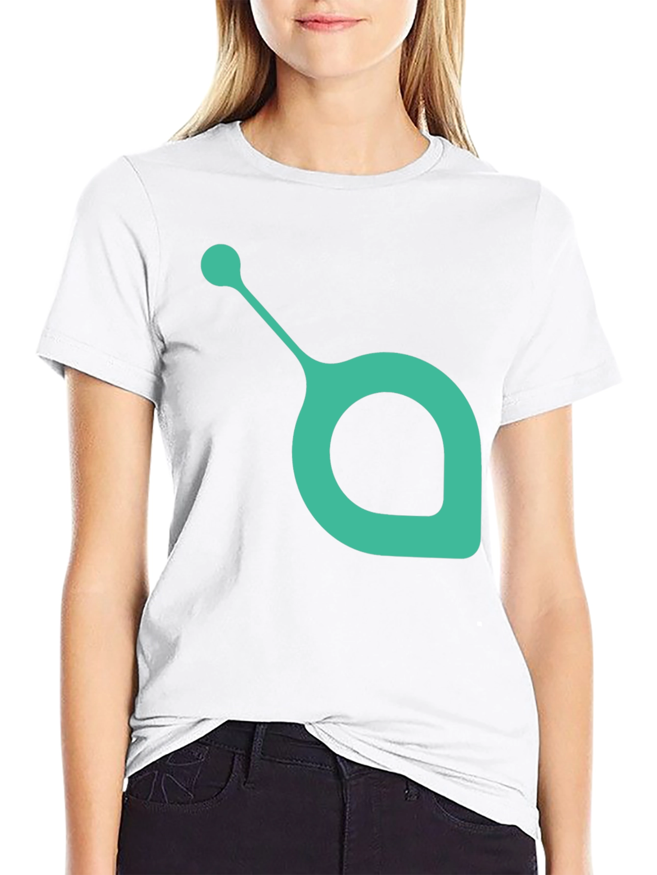 Modern Teal Symbol Black T-Shirt