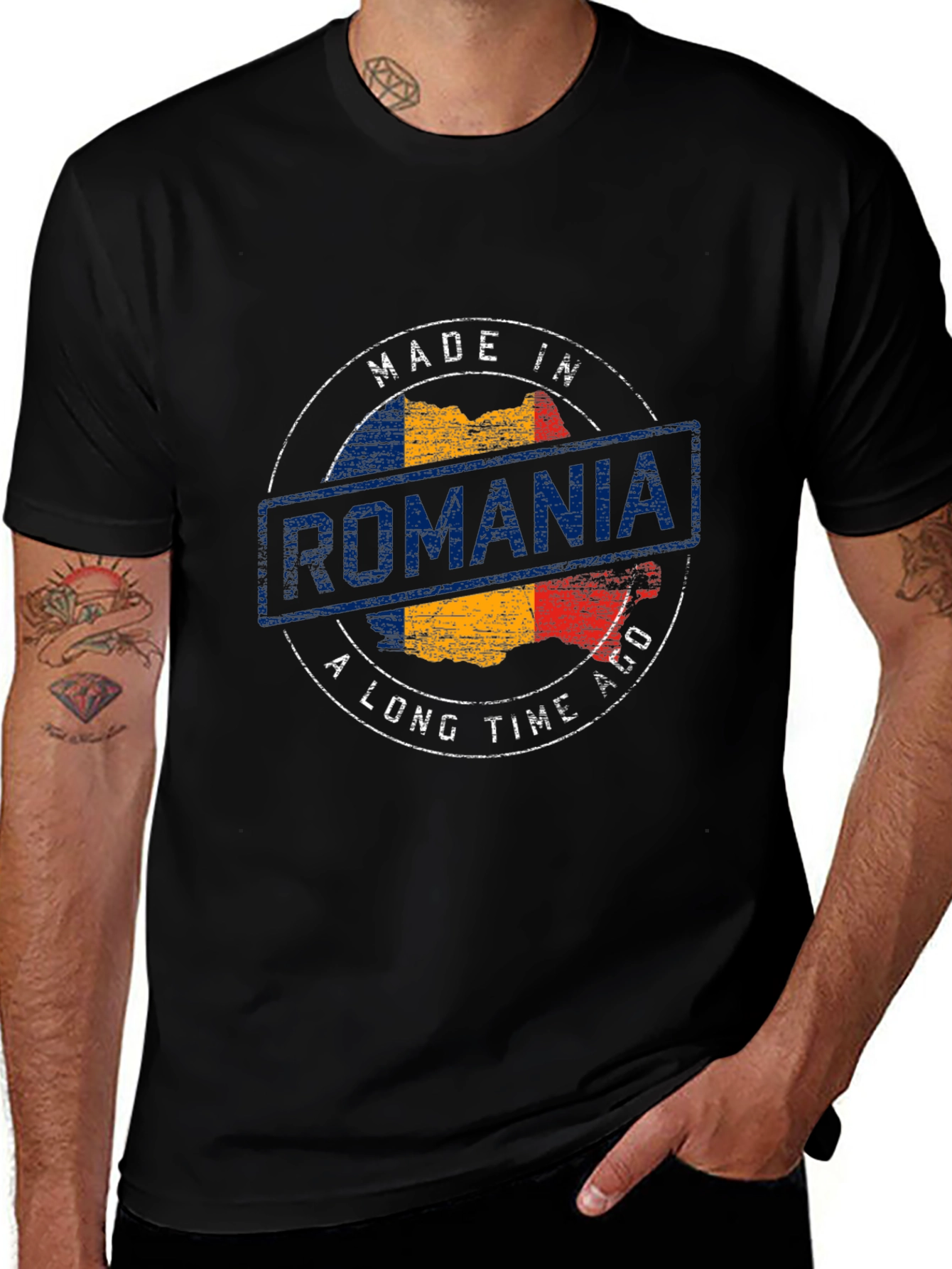 Made in Romania T-Shirt Romanian Flag Tee