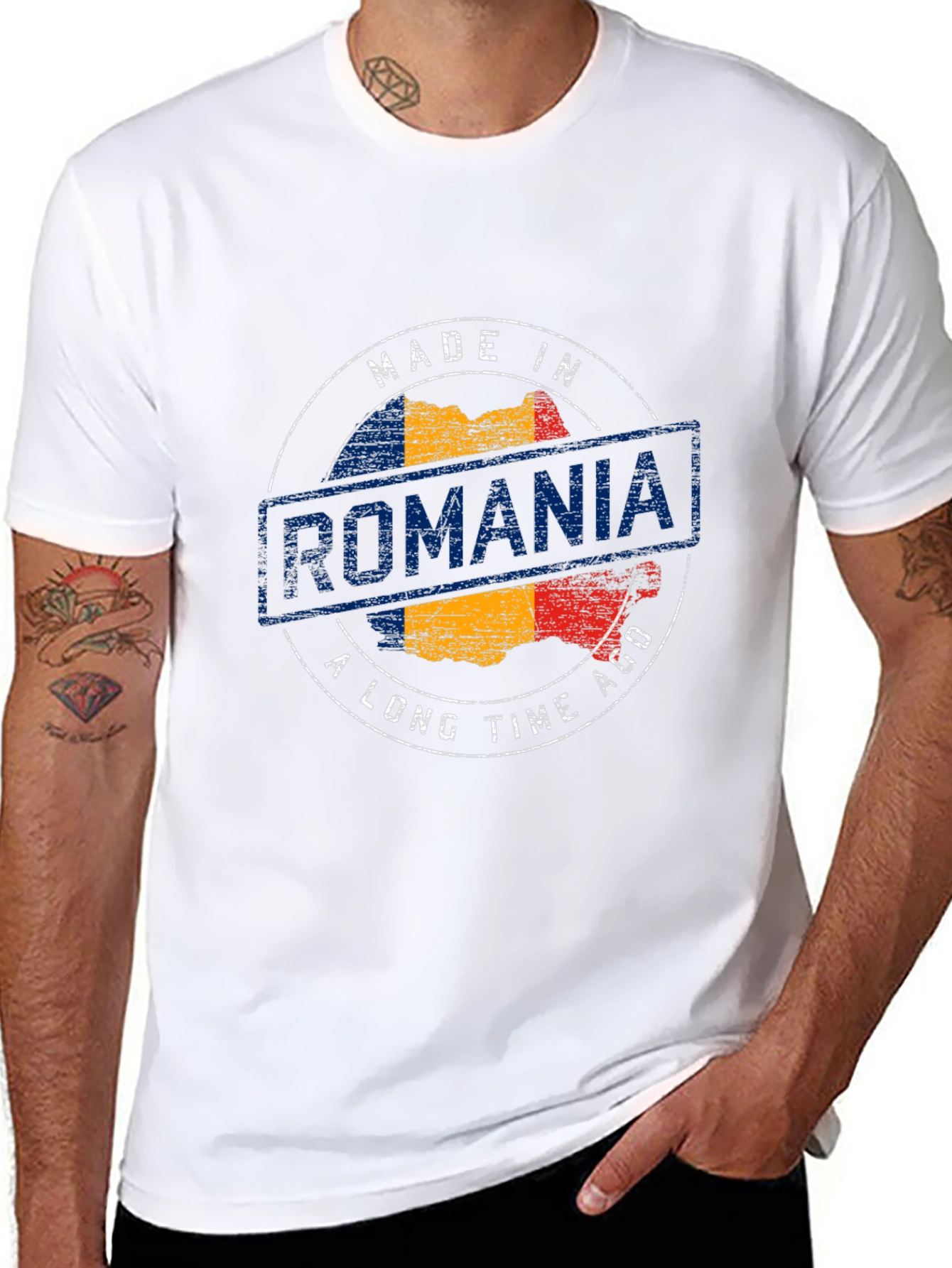 Made in Romania T-Shirt Romanian Flag Tee