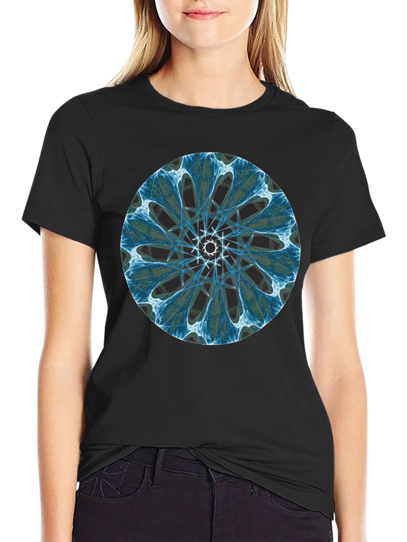 Geometric Mandala Black T-Shirt