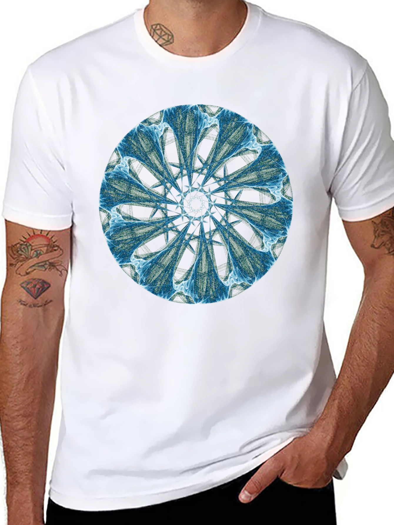 Geometric Mandala Black T-Shirt