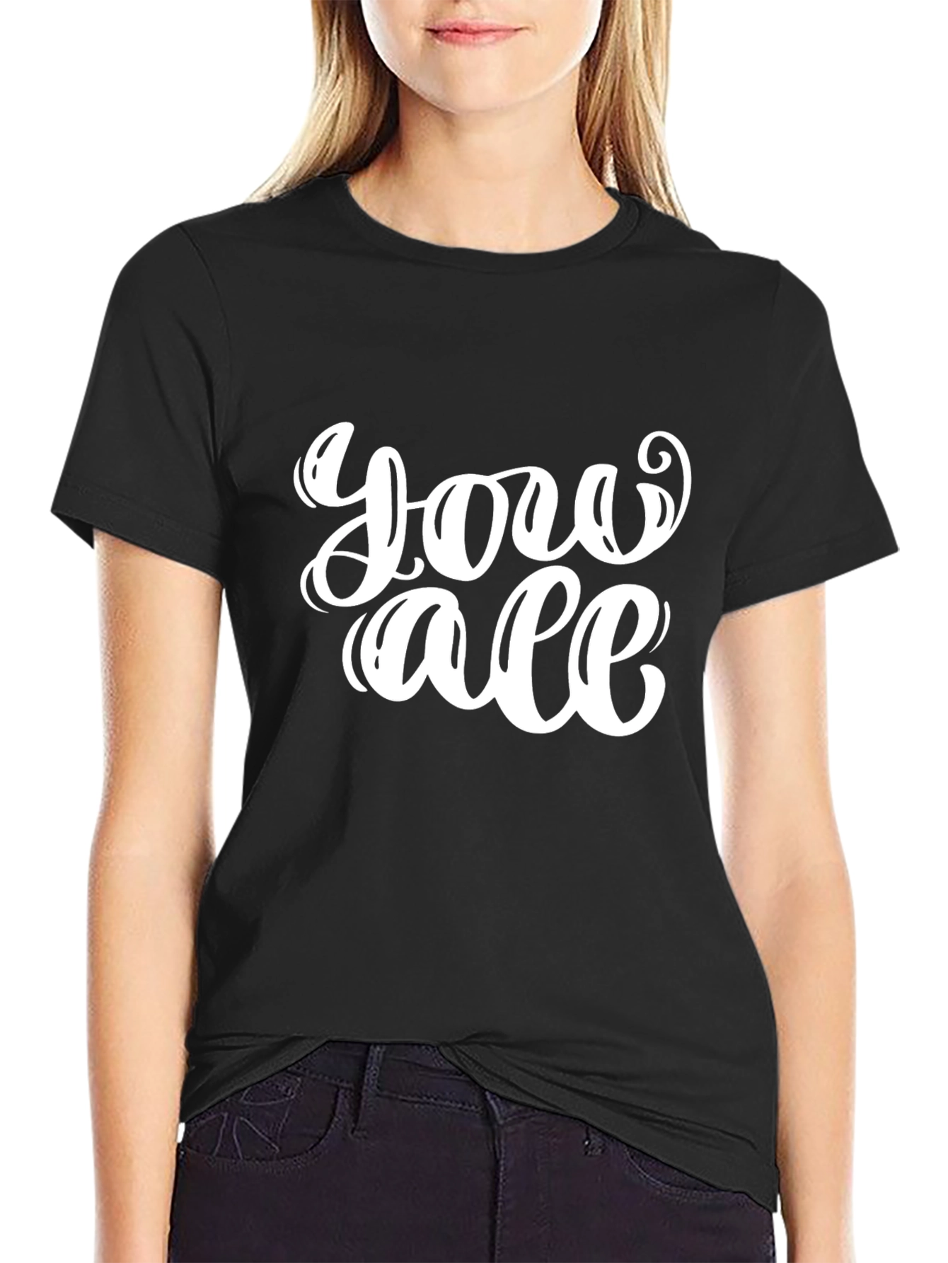You All Graphic T-Shirt - Casual Black Tee