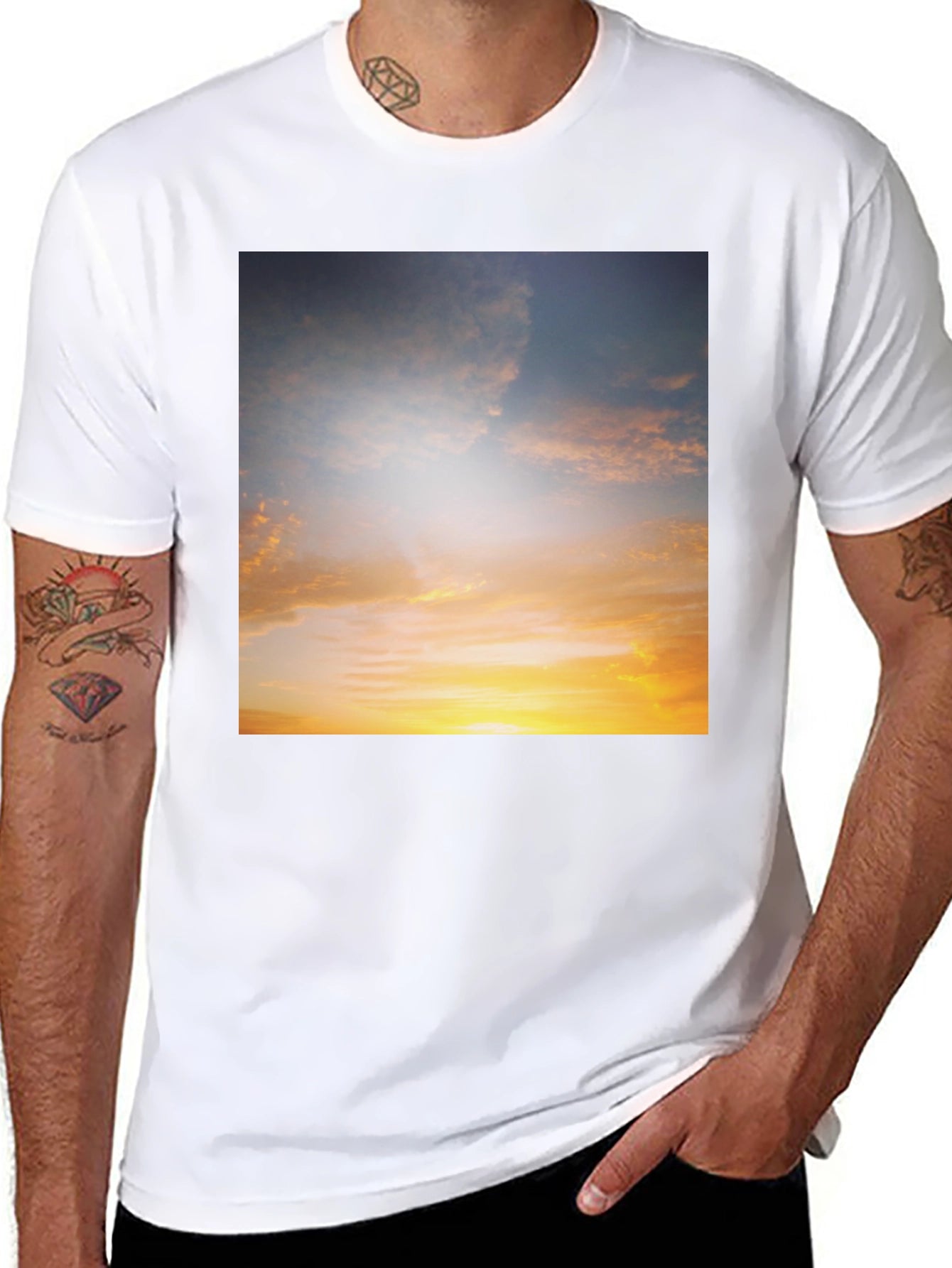 Sunset Sky Graphic Black Tee Shirt