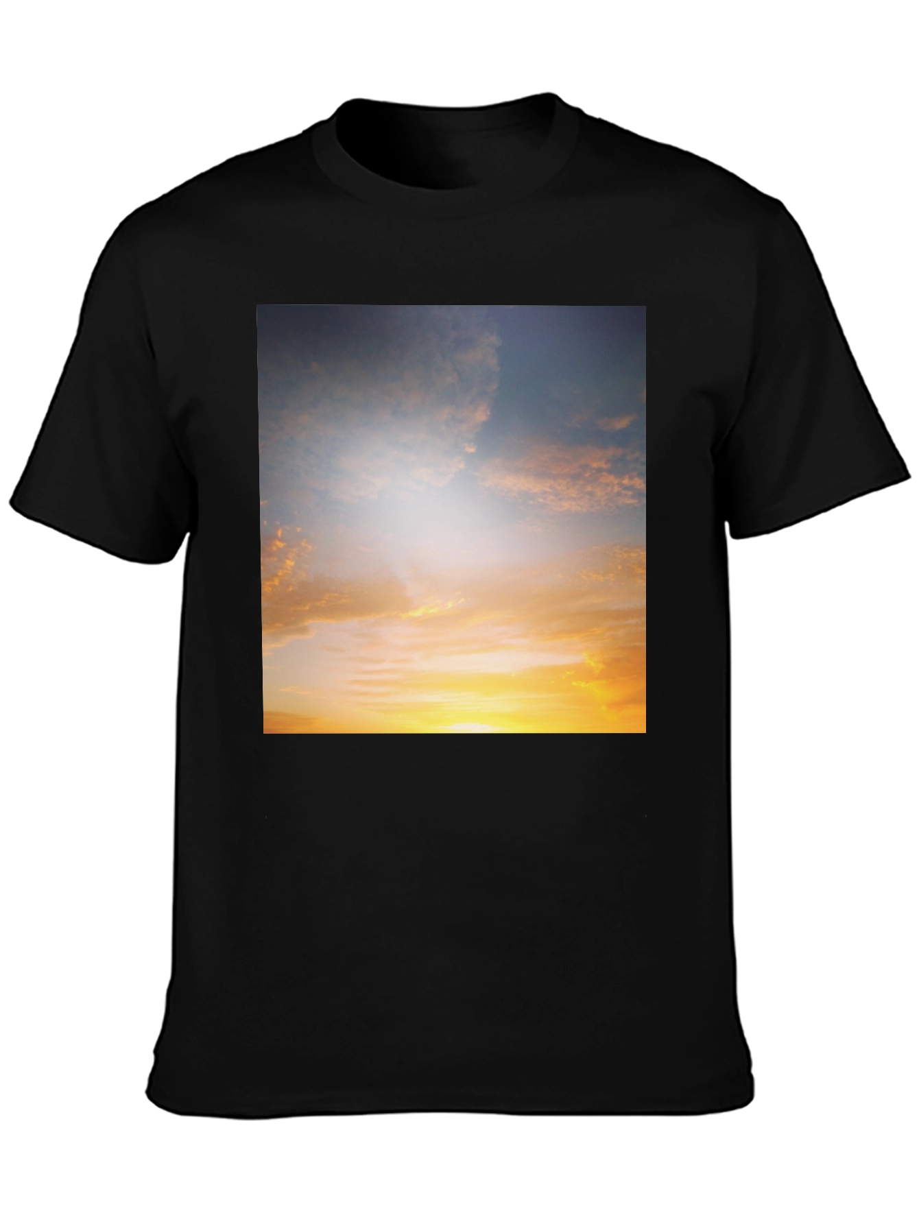 Sunset Sky Graphic Black Tee Shirt