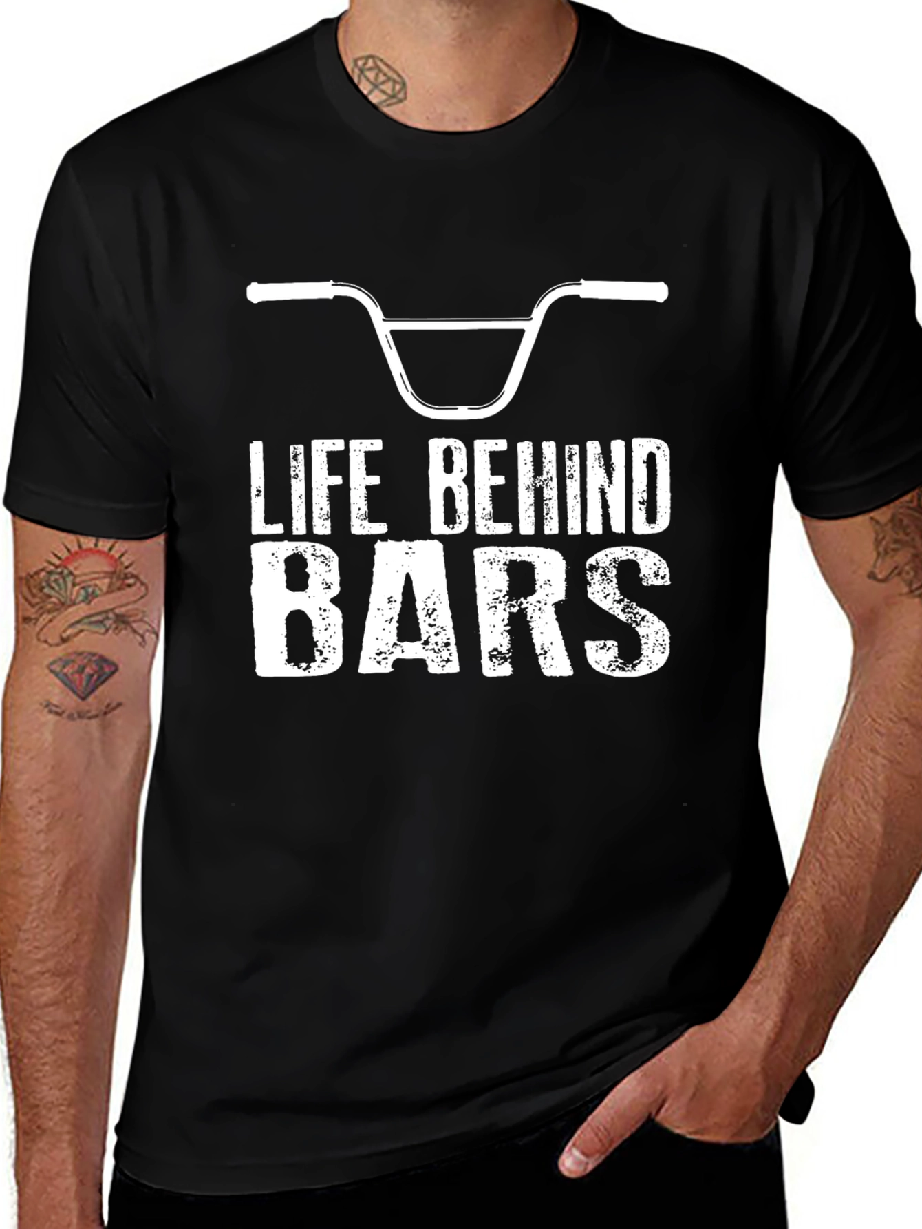 Life Behind Bars Graphic Tee - Biker BMX T-Shirt