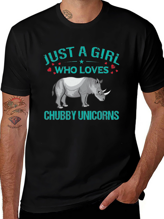 Just A Girl Who Loves Chubby Unicorns T-Shirt