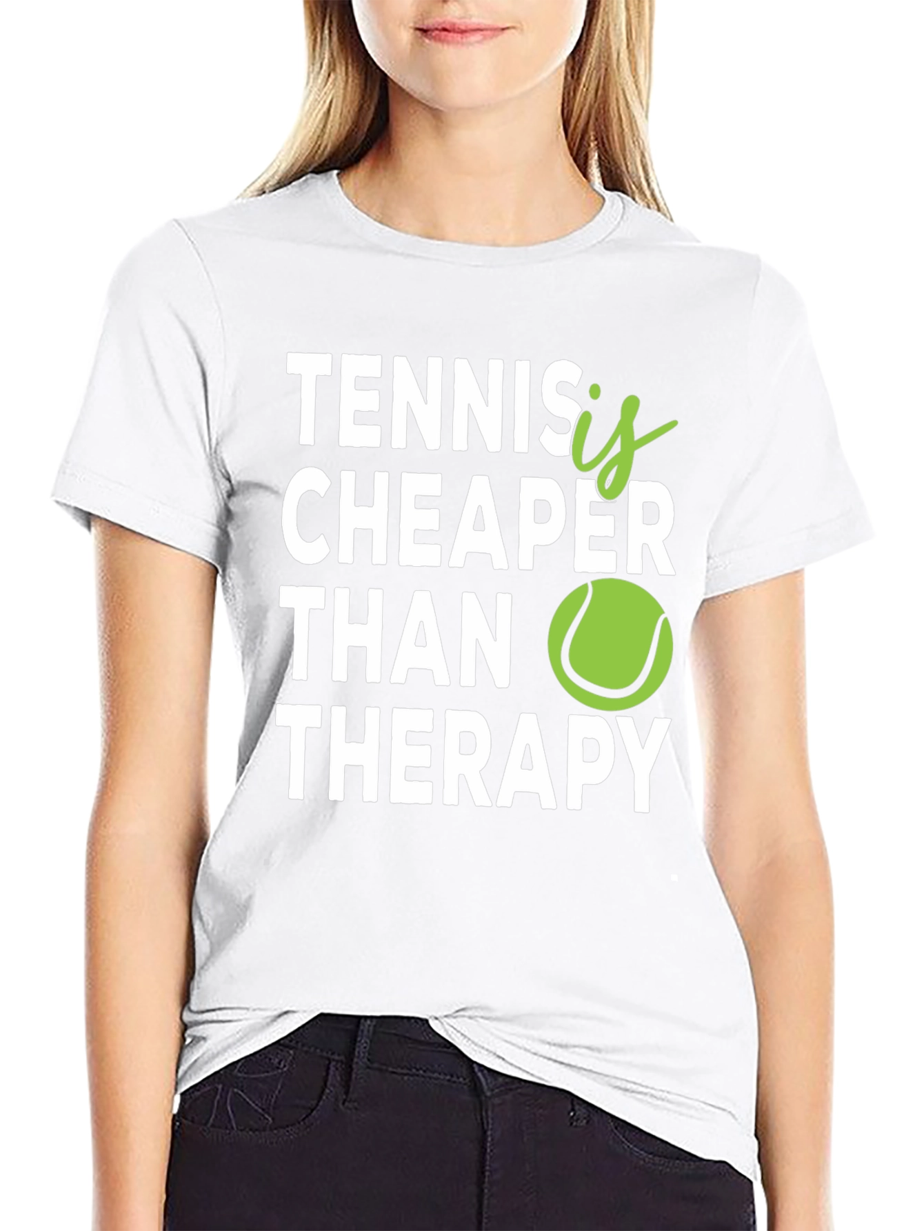Tennis is Cheaper Than Therapy Graphic T-Shirt