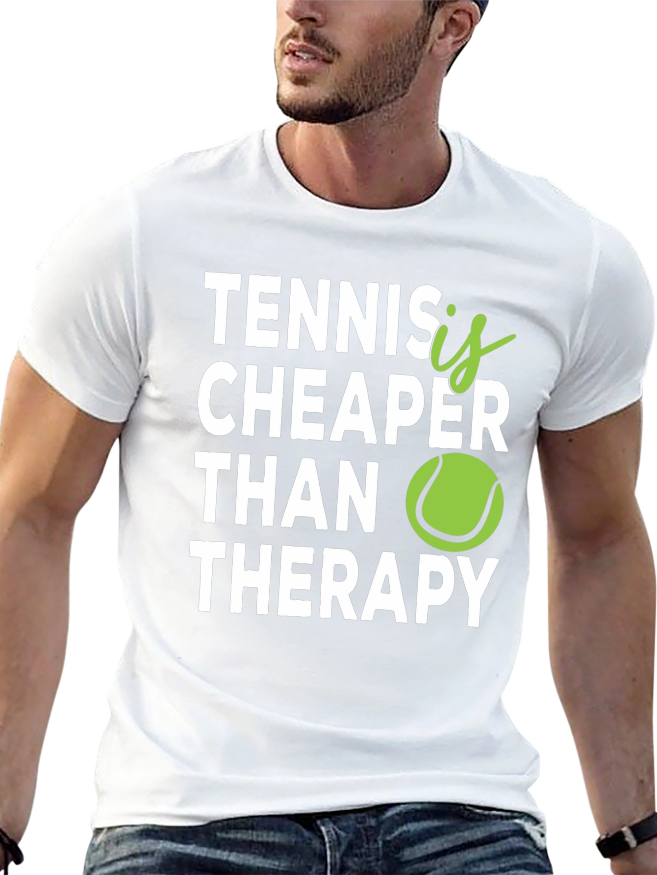 Tennis is Cheaper Than Therapy Graphic T-Shirt