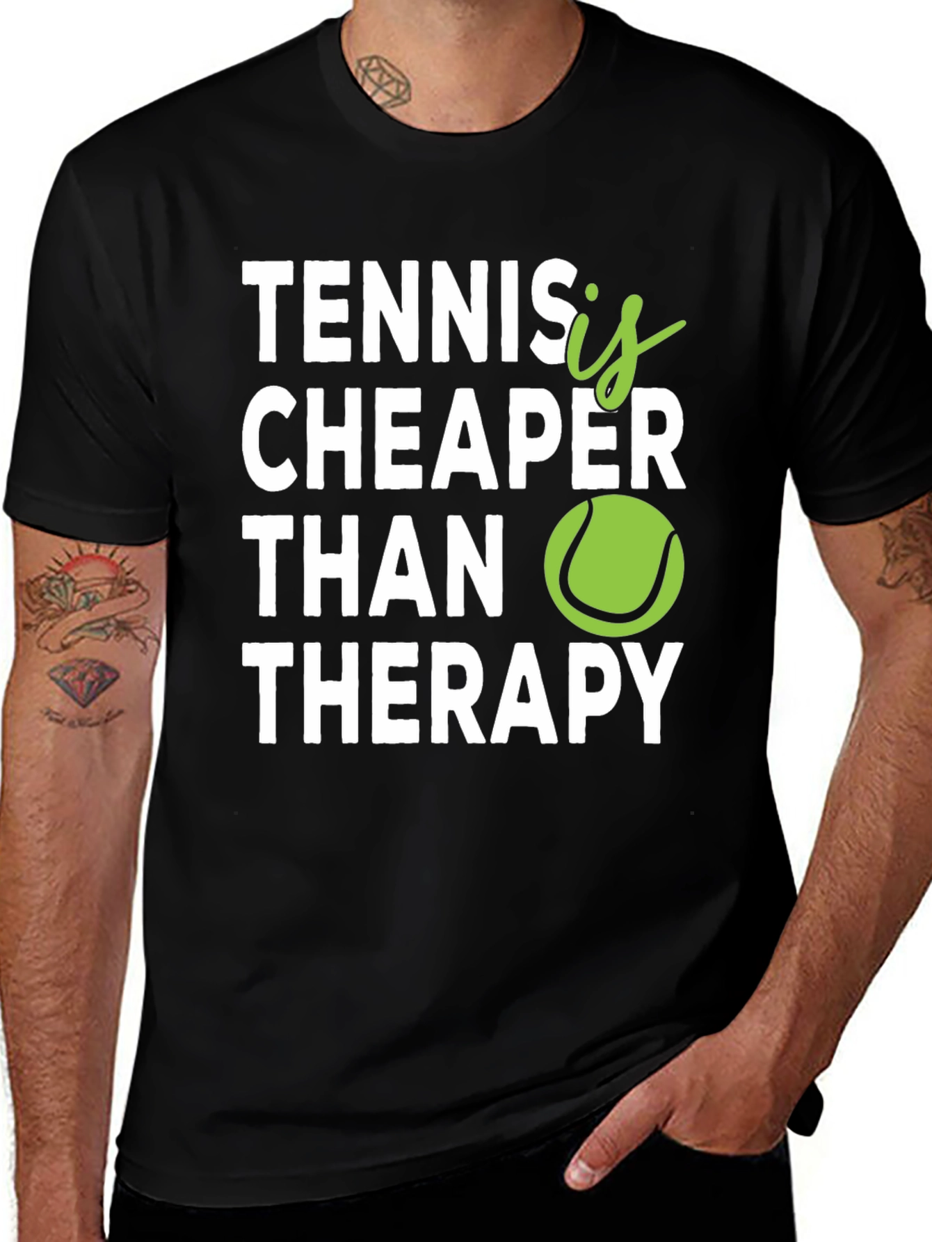 Tennis is Cheaper Than Therapy Graphic T-Shirt
