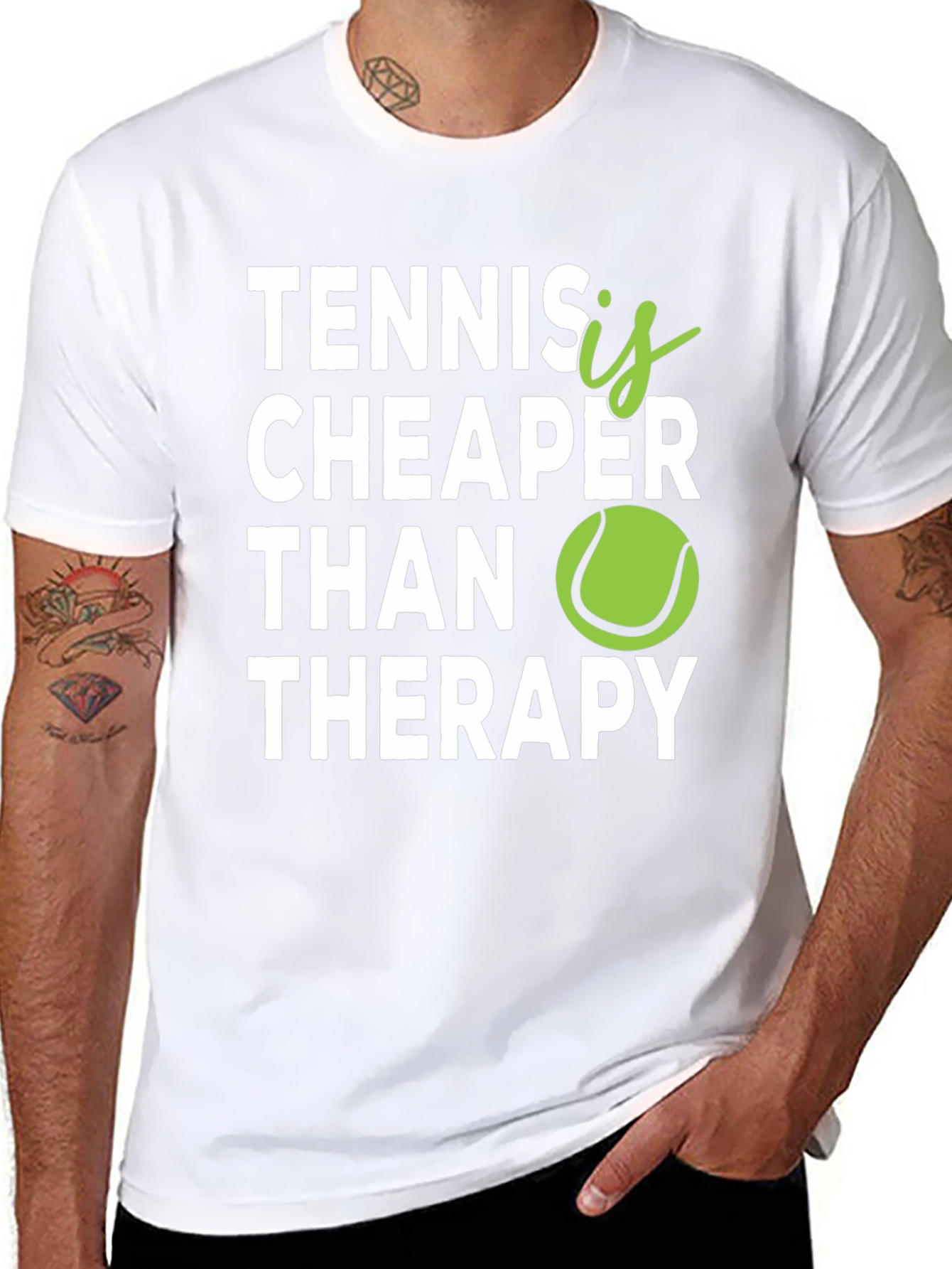 Tennis is Cheaper Than Therapy Graphic T-Shirt