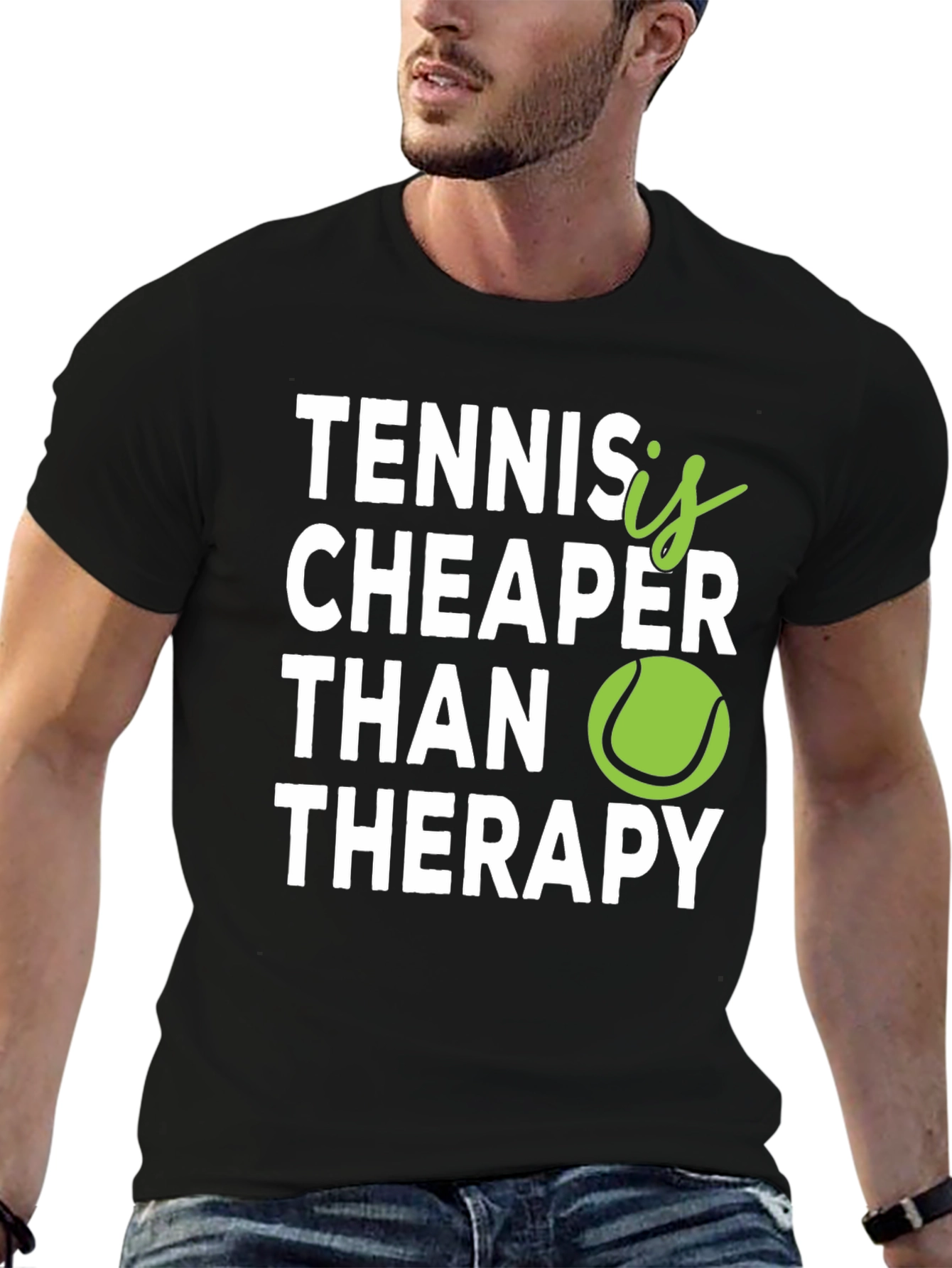 Tennis is Cheaper Than Therapy Graphic T-Shirt