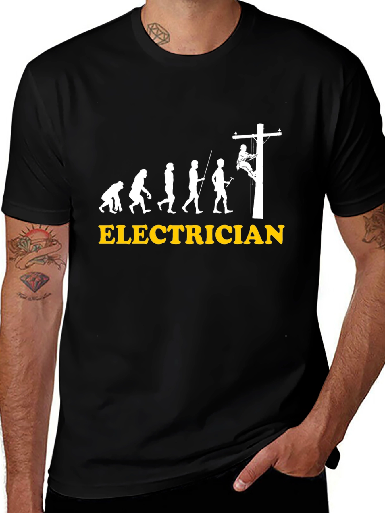 Electrician Evolution Graphic Tee - Black