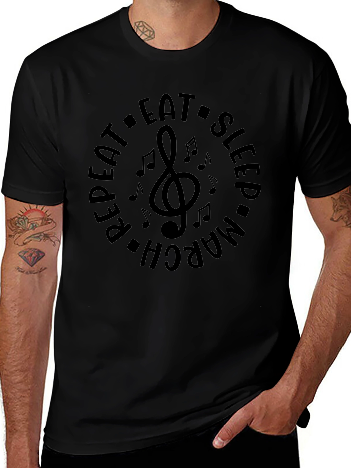 Eat Sleep March Repeat Music T-Shirt