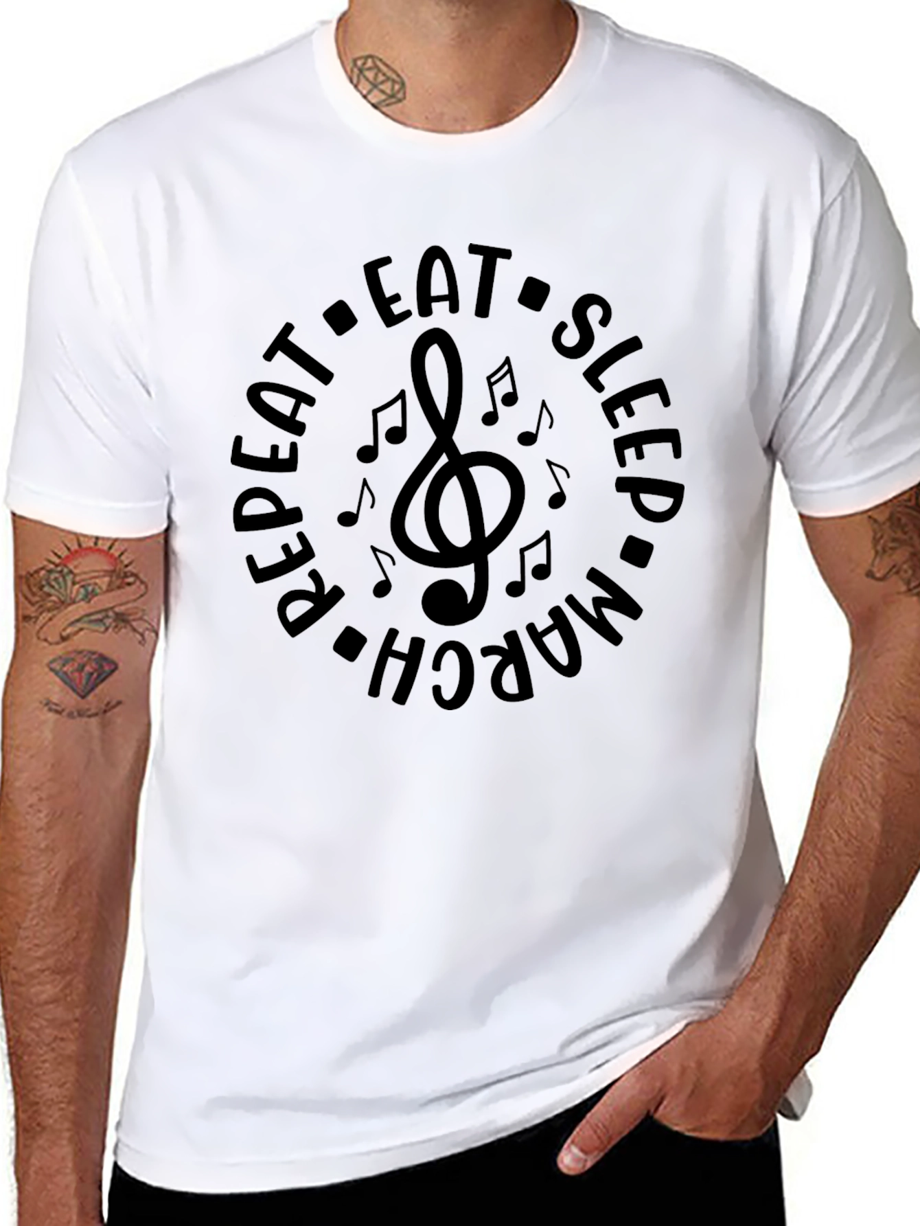 Eat Sleep March Repeat Music T-Shirt