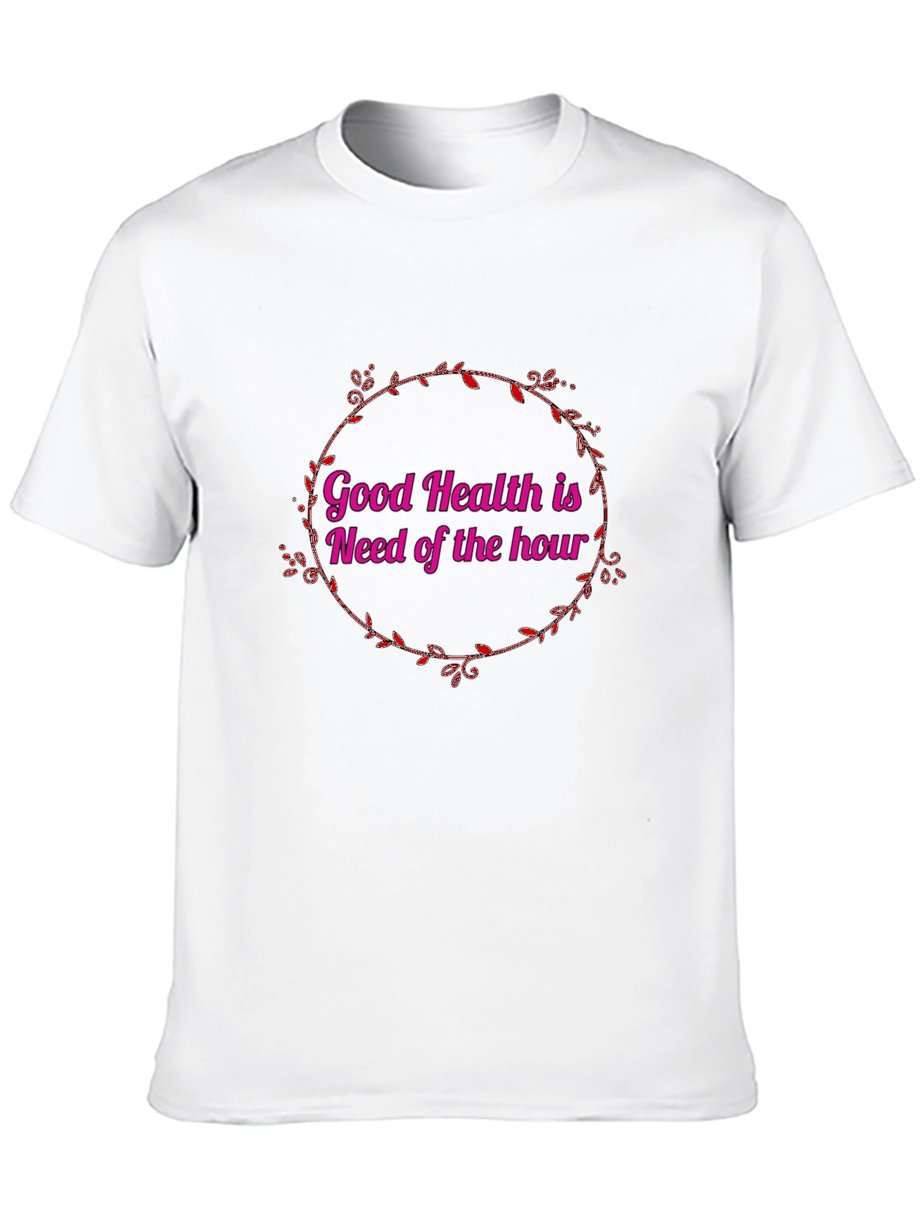 Good Health is Need of the Hour Black T-Shirt
